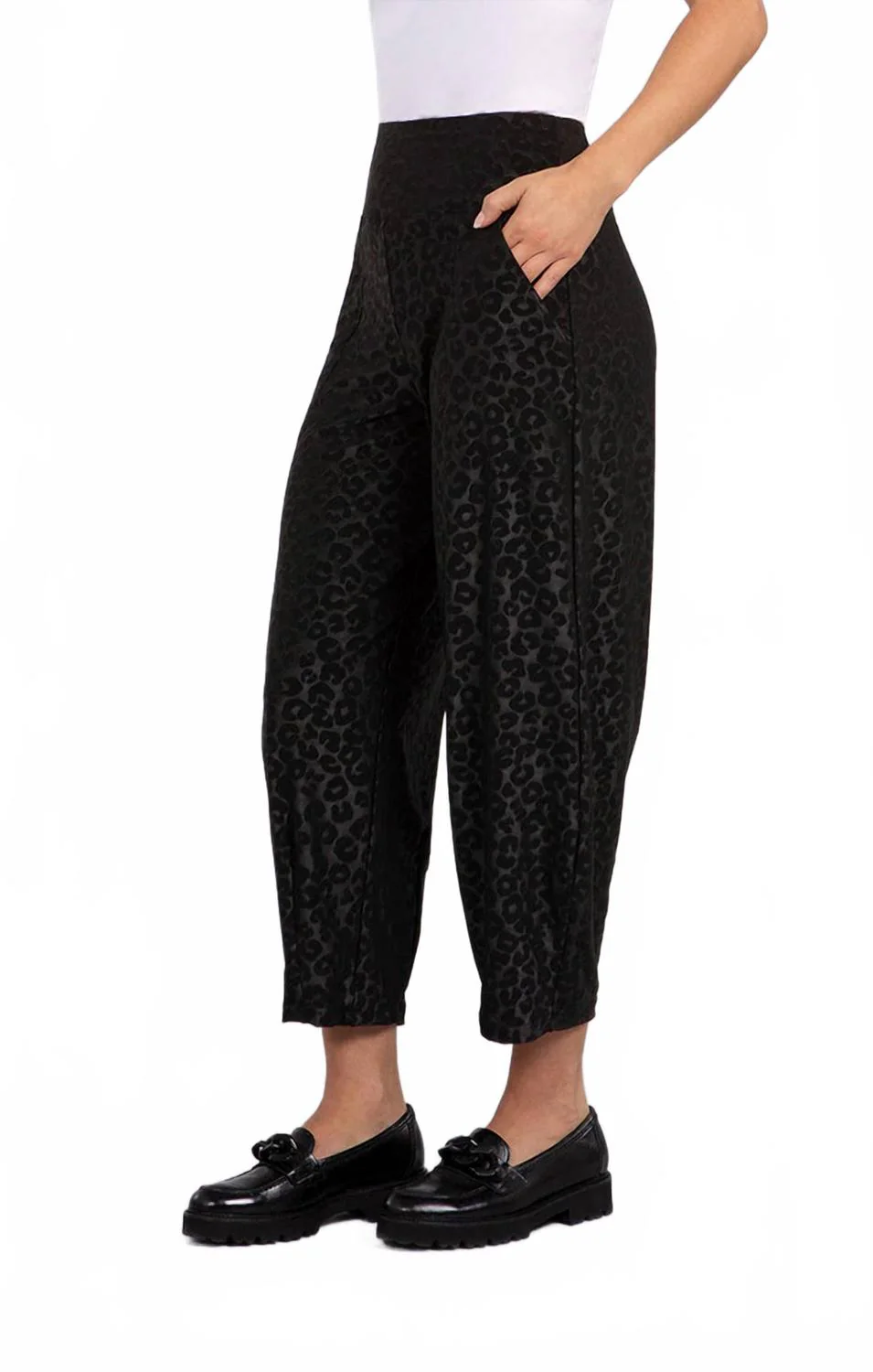 Narrow Lantern Pant In Black Animal