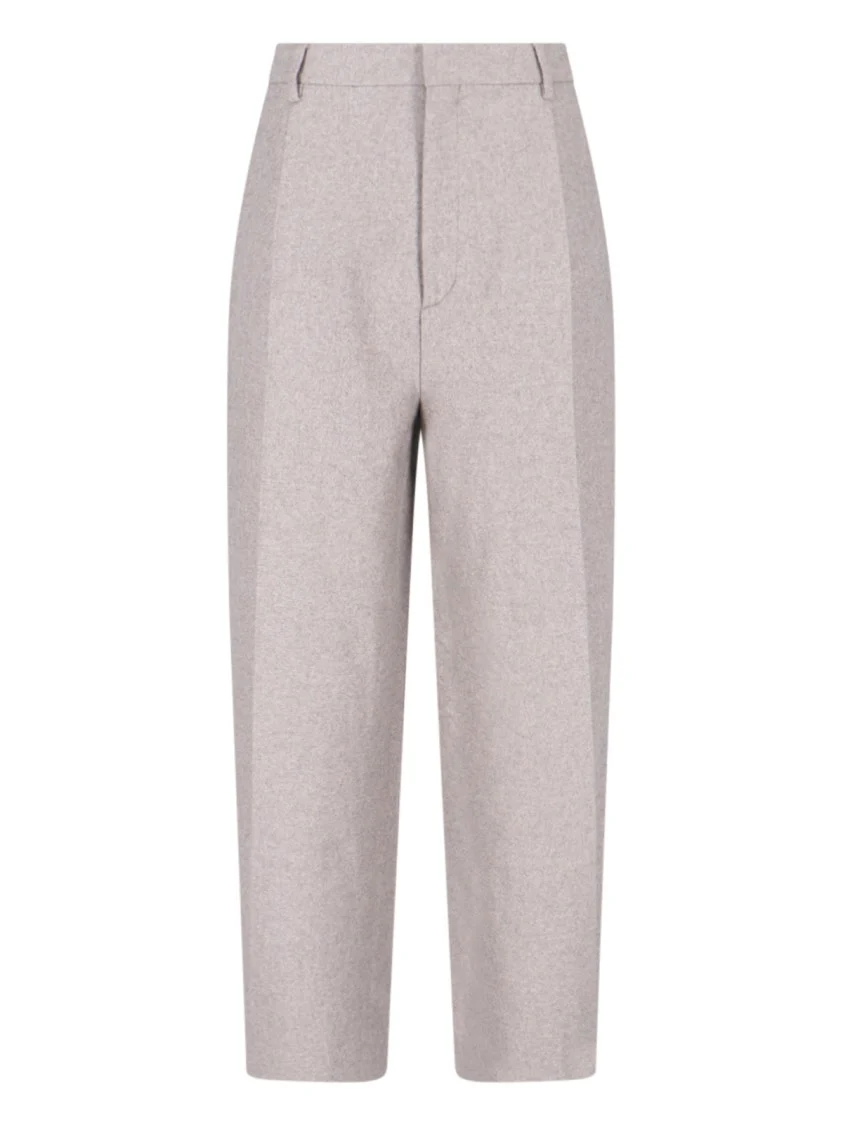 K Wide Trousers In Grey Wool Blend