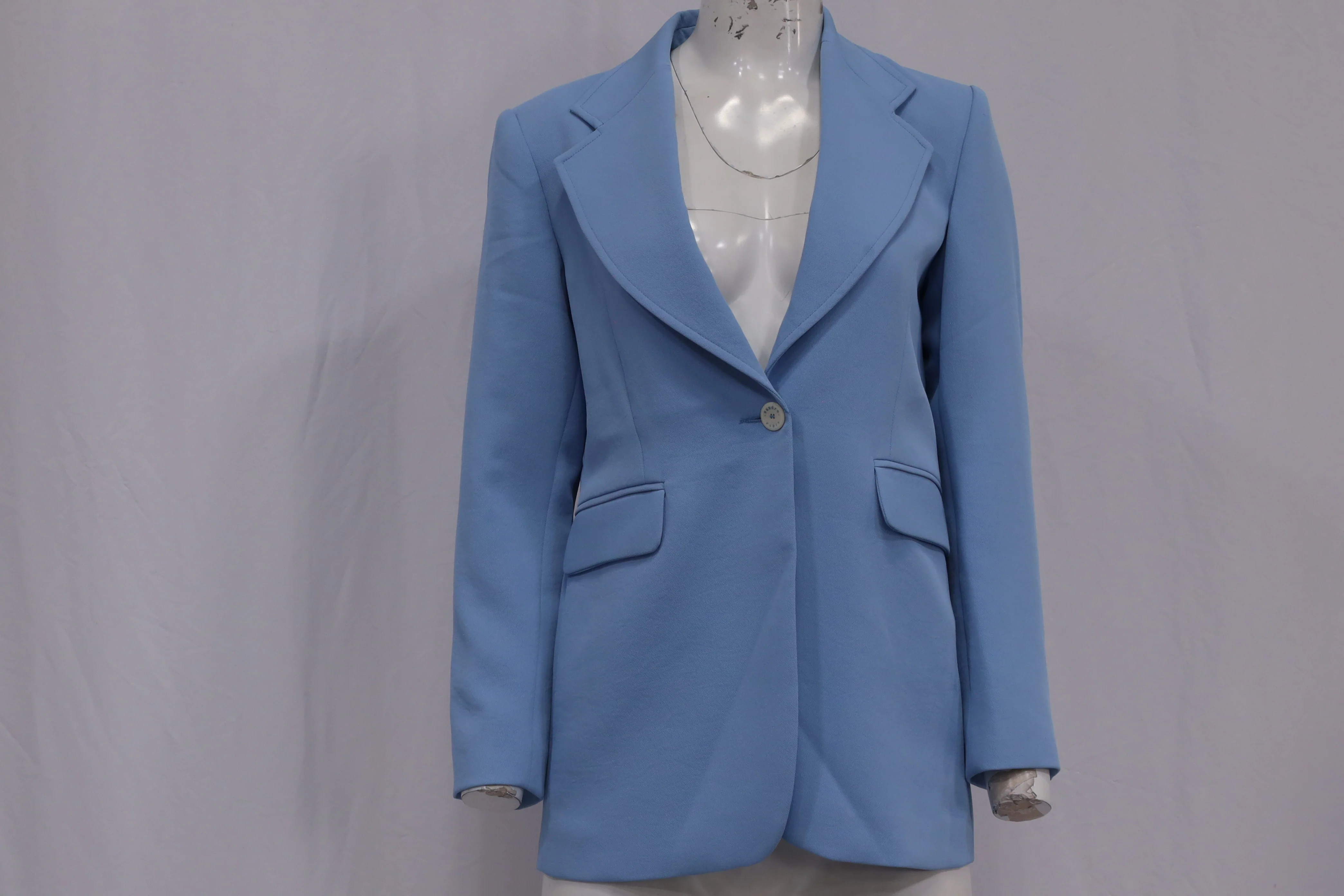 Sandro Cely Tailored Blazer in Light Blue Polyester