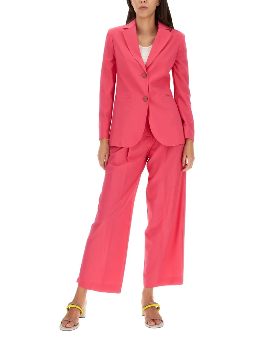 High-Waisted Wool Pants With Pleated Front