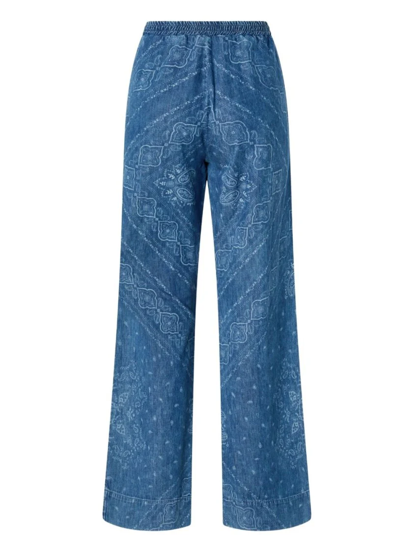 Wide Leg Indigo Trousers