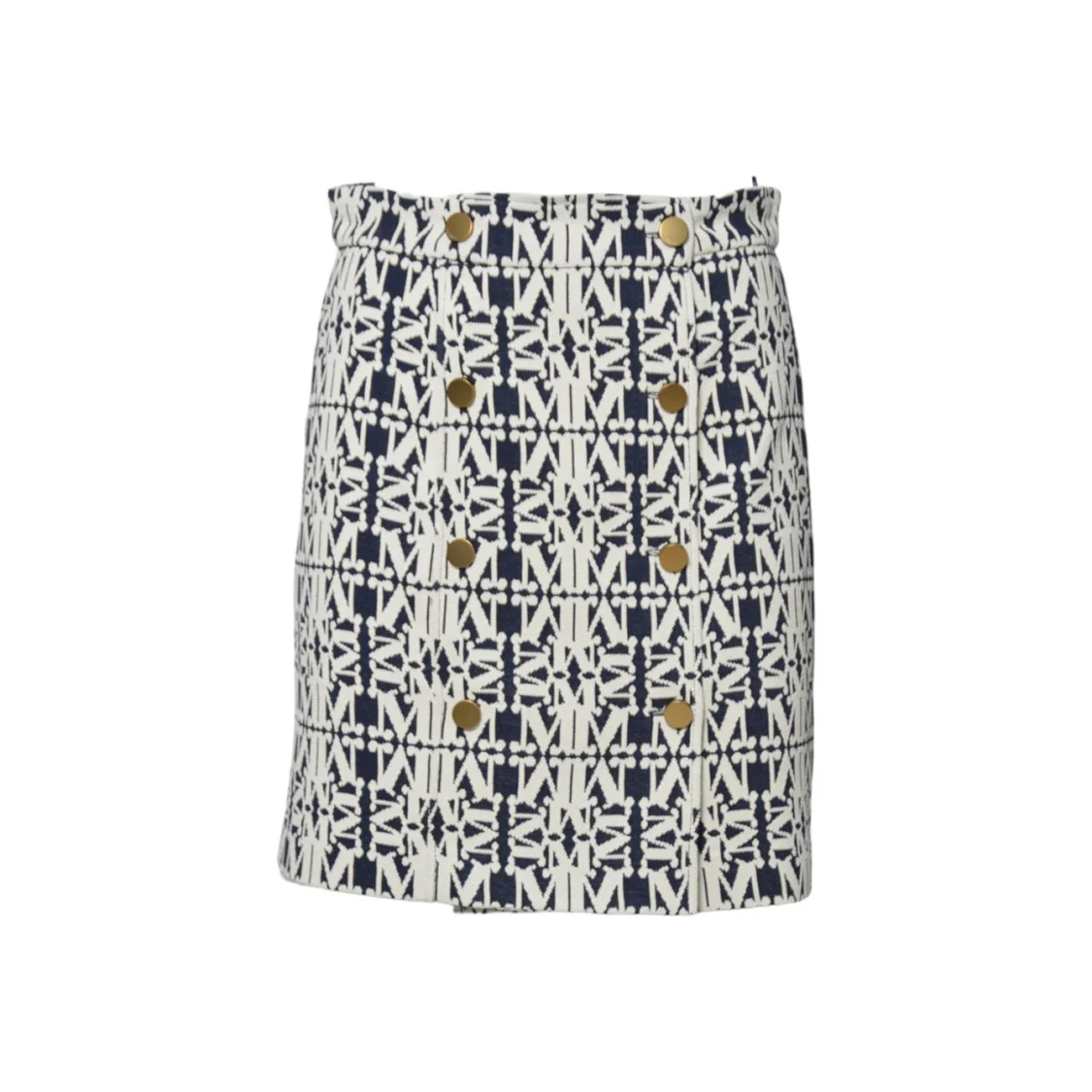 Black And White Jacquard Riber Miniskirt