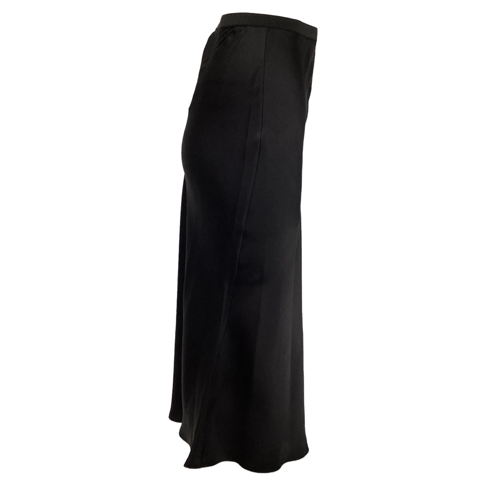 Max Mara Leisure Alessio Midi Satin Skirt in Black Acetate