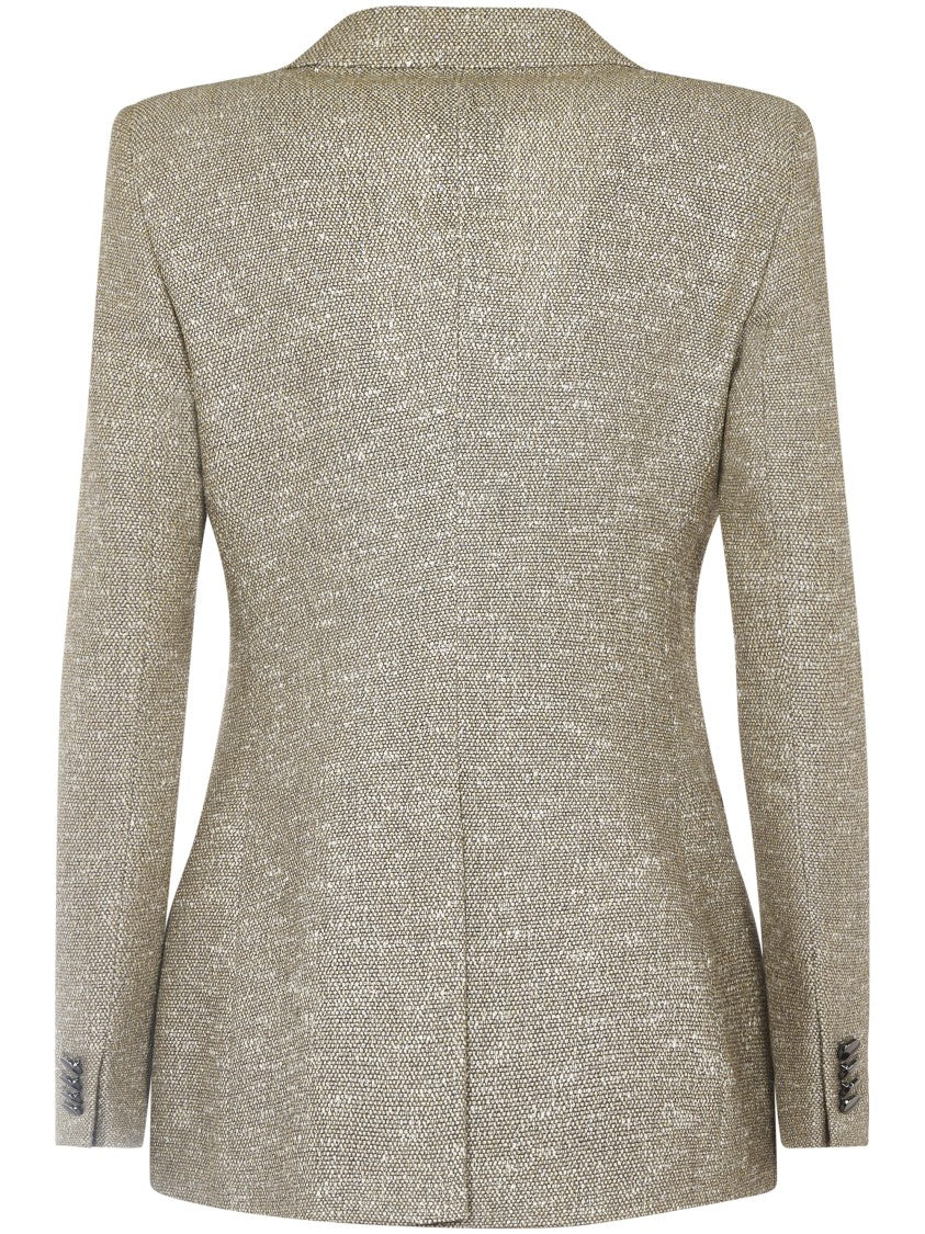 Double-Breasted Tailored Jacket With Notched Lapels