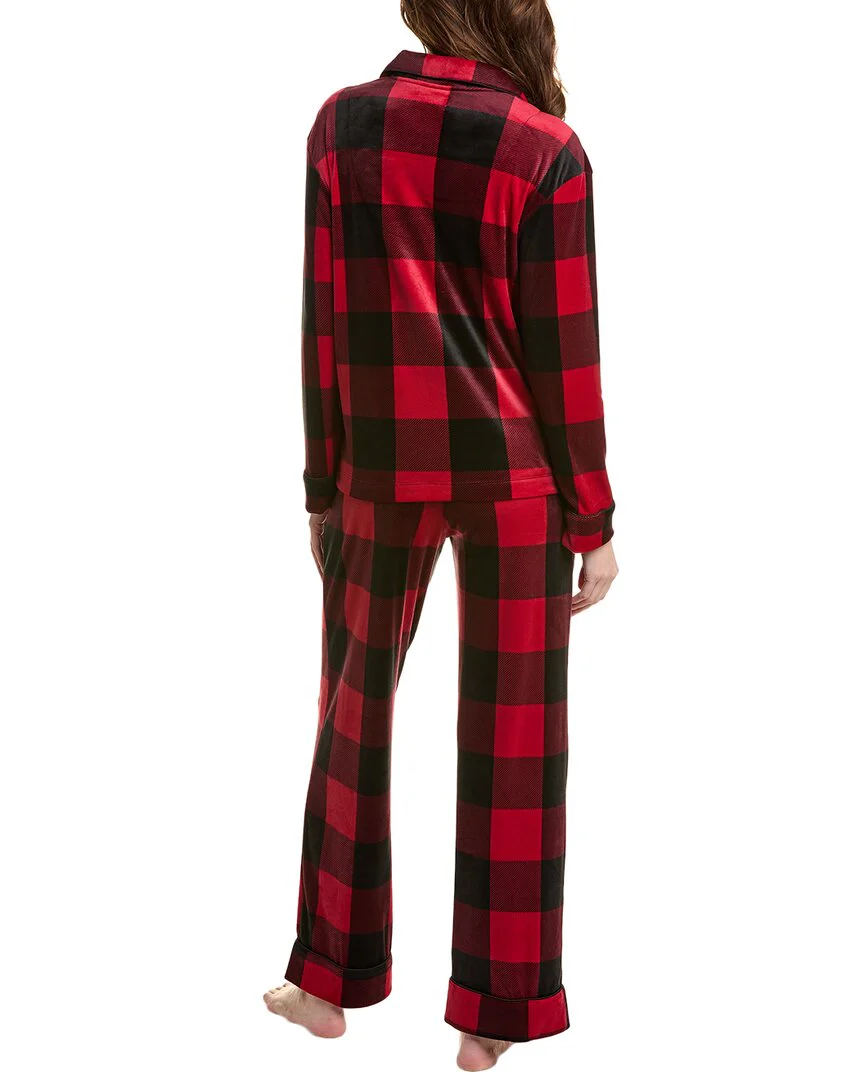 Donna Karan Sleepwear 2pc Velour Pajama Pant Set