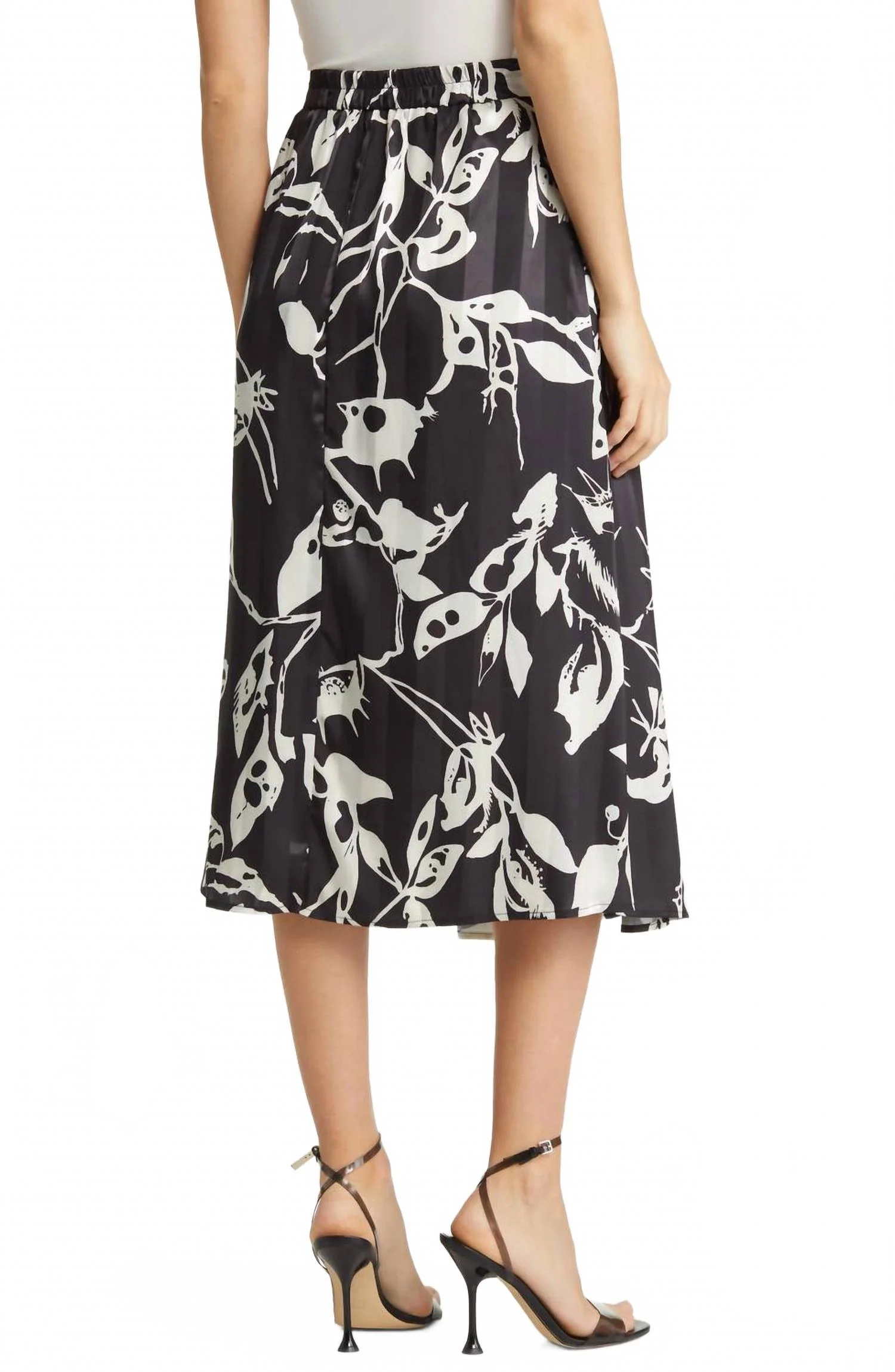 Ryan Floral Midi Skirt In Black