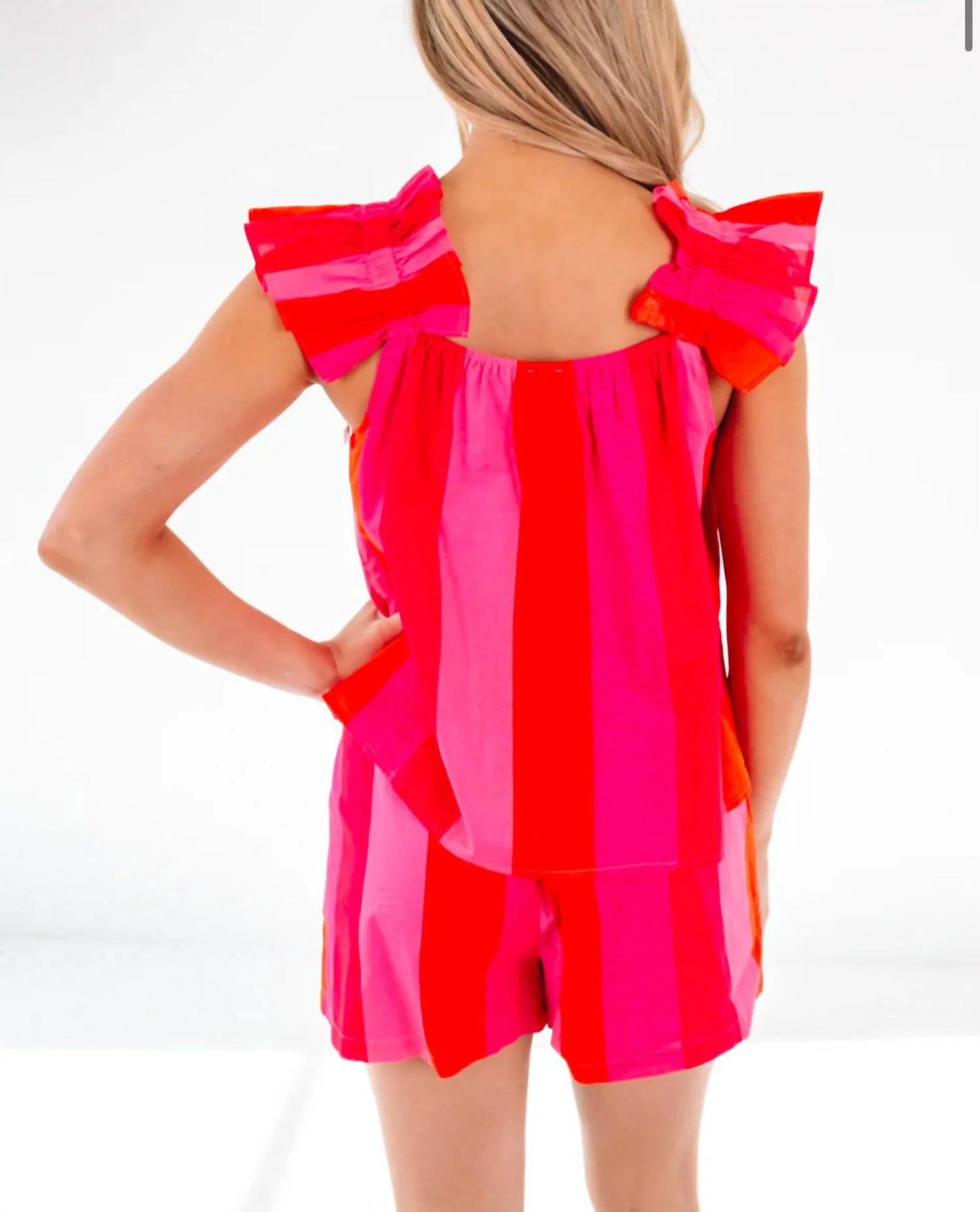 Rae Short Set In Pink And Orange