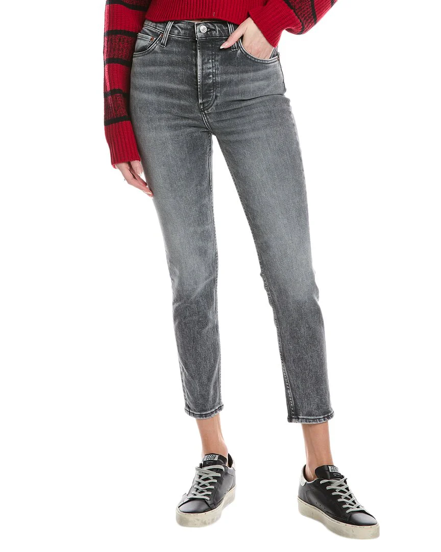 RE/DONE 90's High-Rise Ankle Crop Silver Fade Jean
