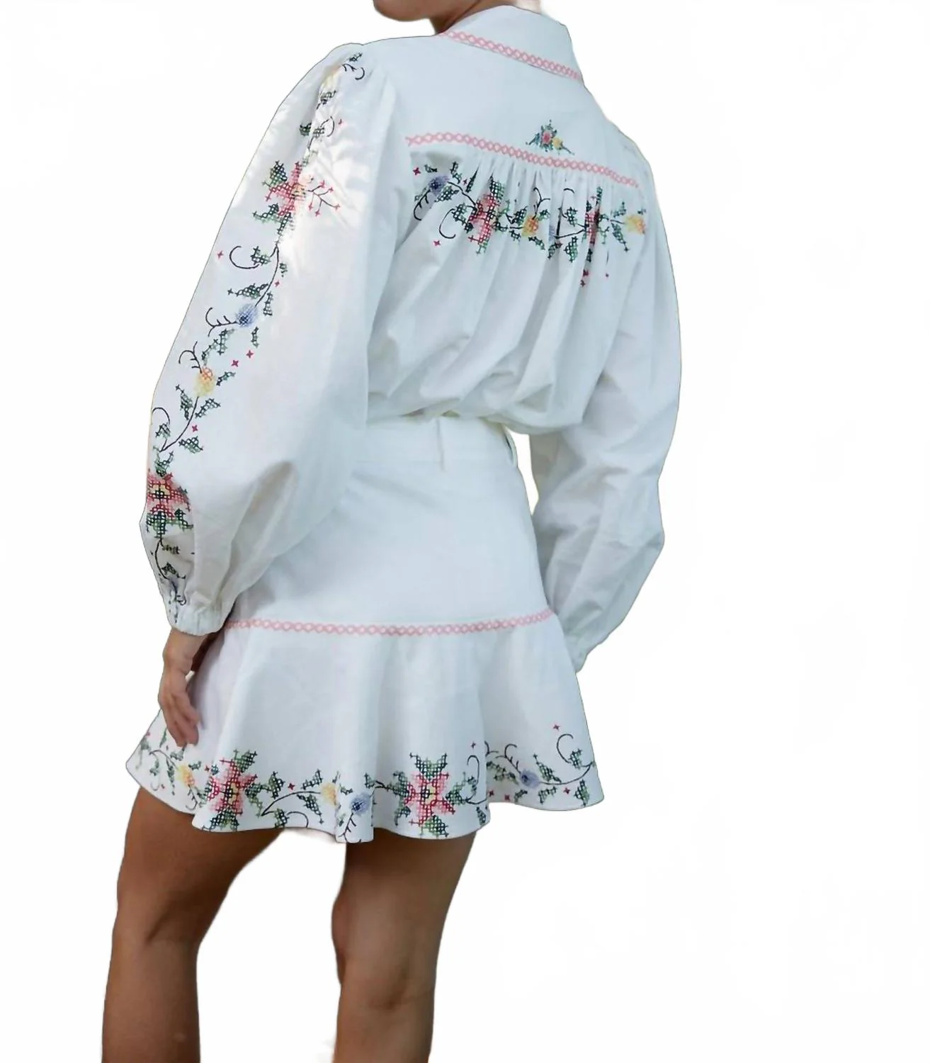 Maggie Flare Hem Skirt In Whisper Florale