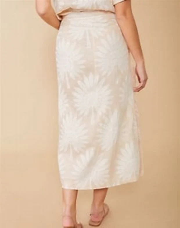 Kade Linen Skirt In Palmetto Tan