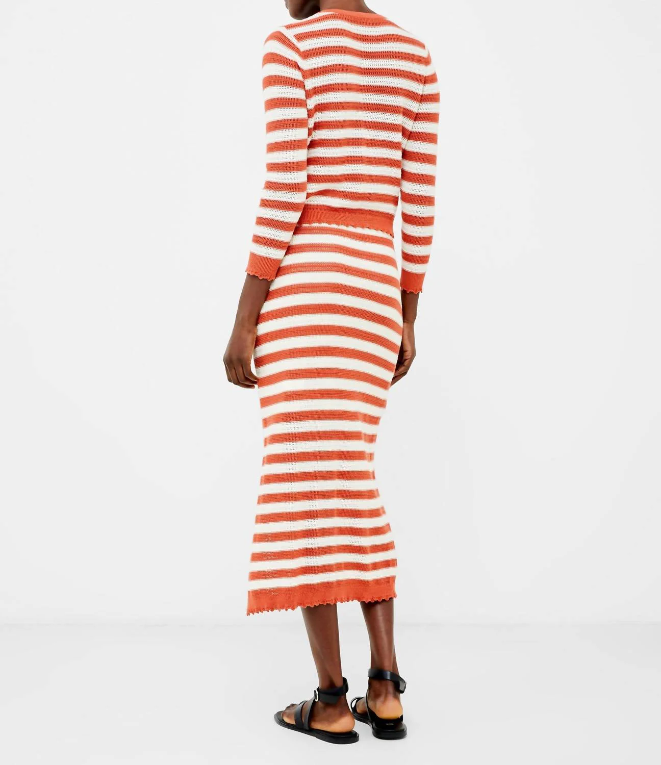 Nesta Midi Skirt In Rosewood/cream