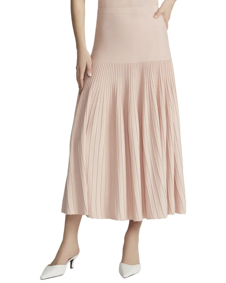 Lafayette 148 New York Ottoman Stitch Drop Yoke Skirt