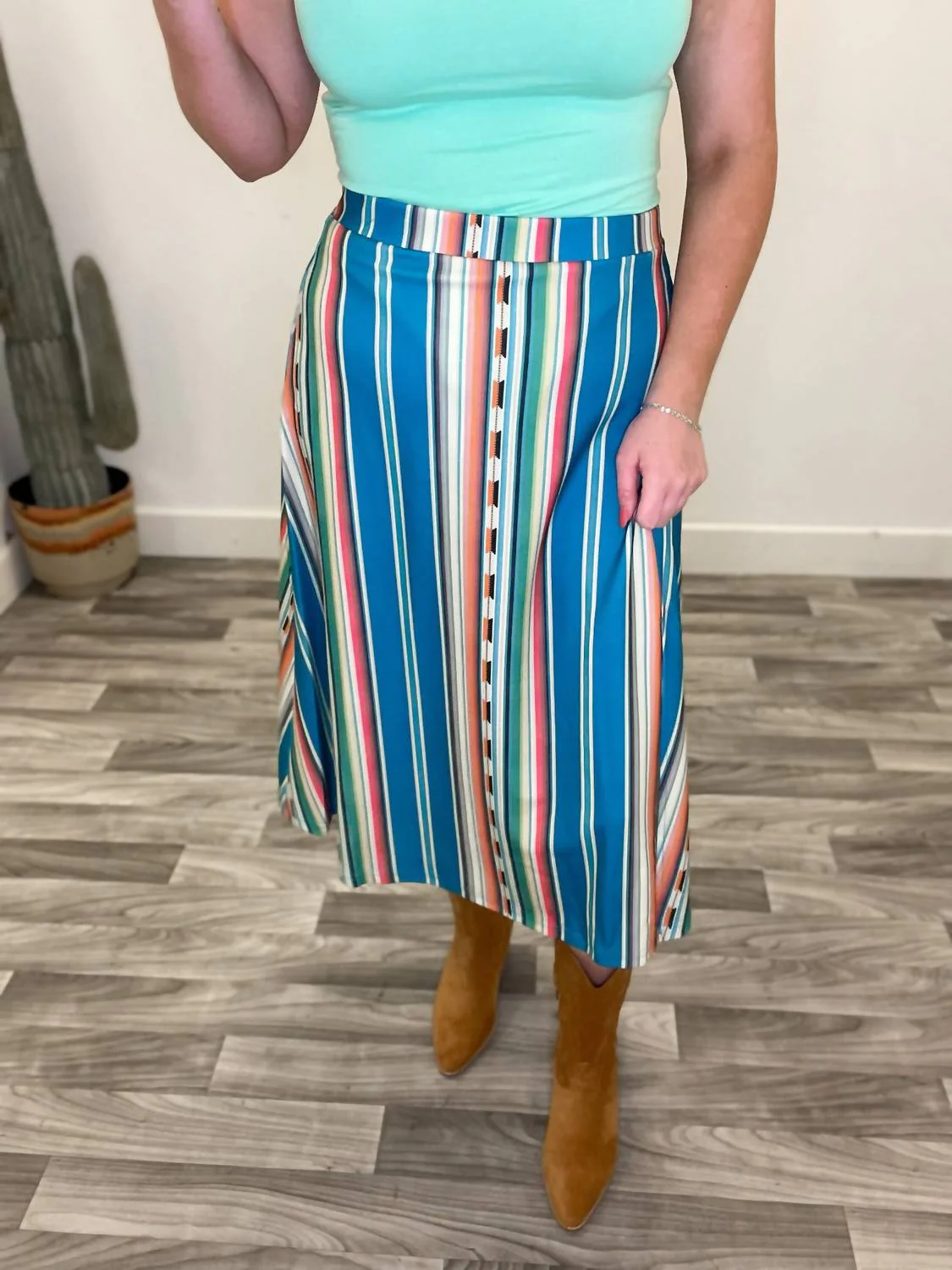 Sonora Serape Skirt In Blue