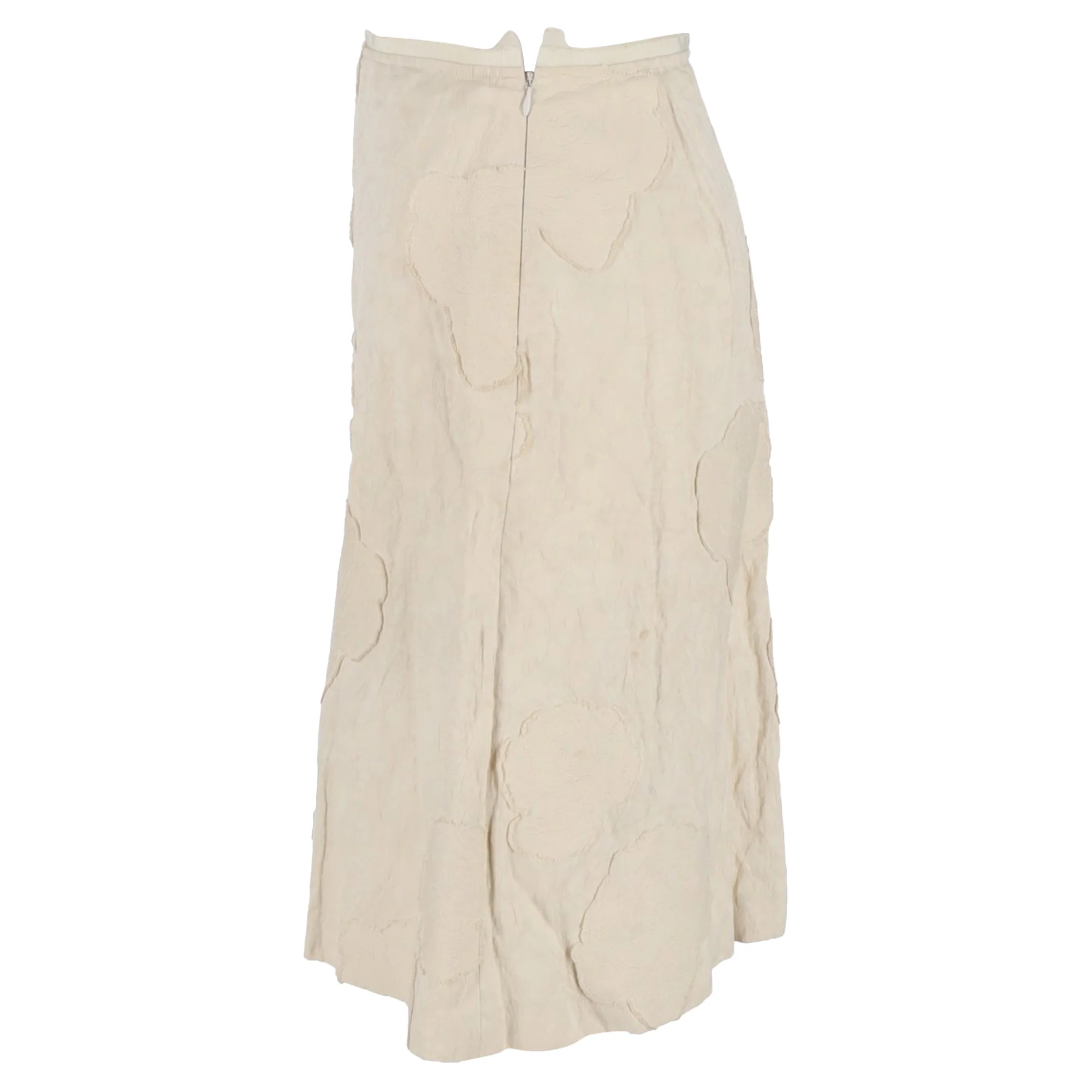 Piazza Sempione Midi Skirt in Cream Cotton