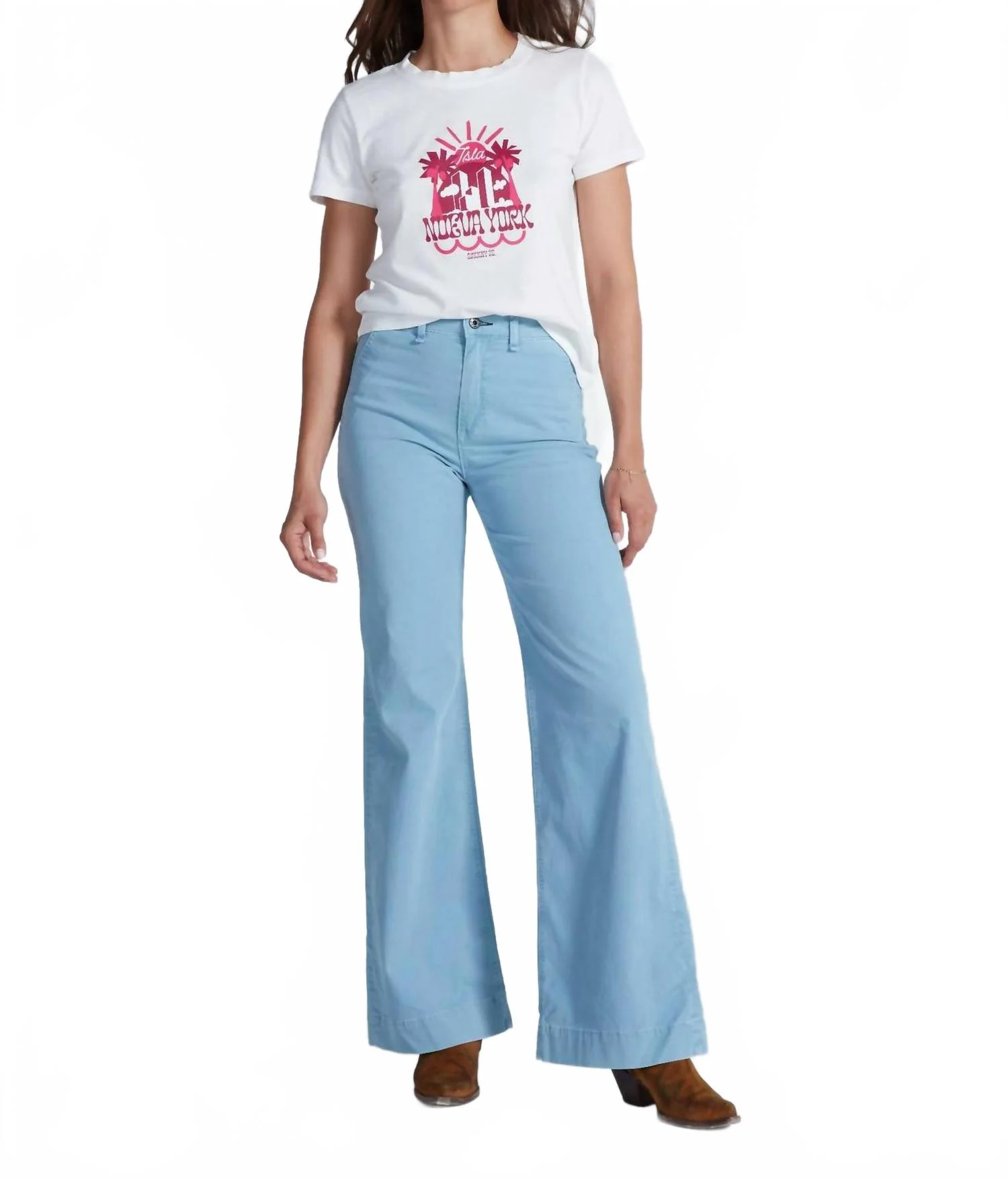 Twill Trouser In Washed Blue