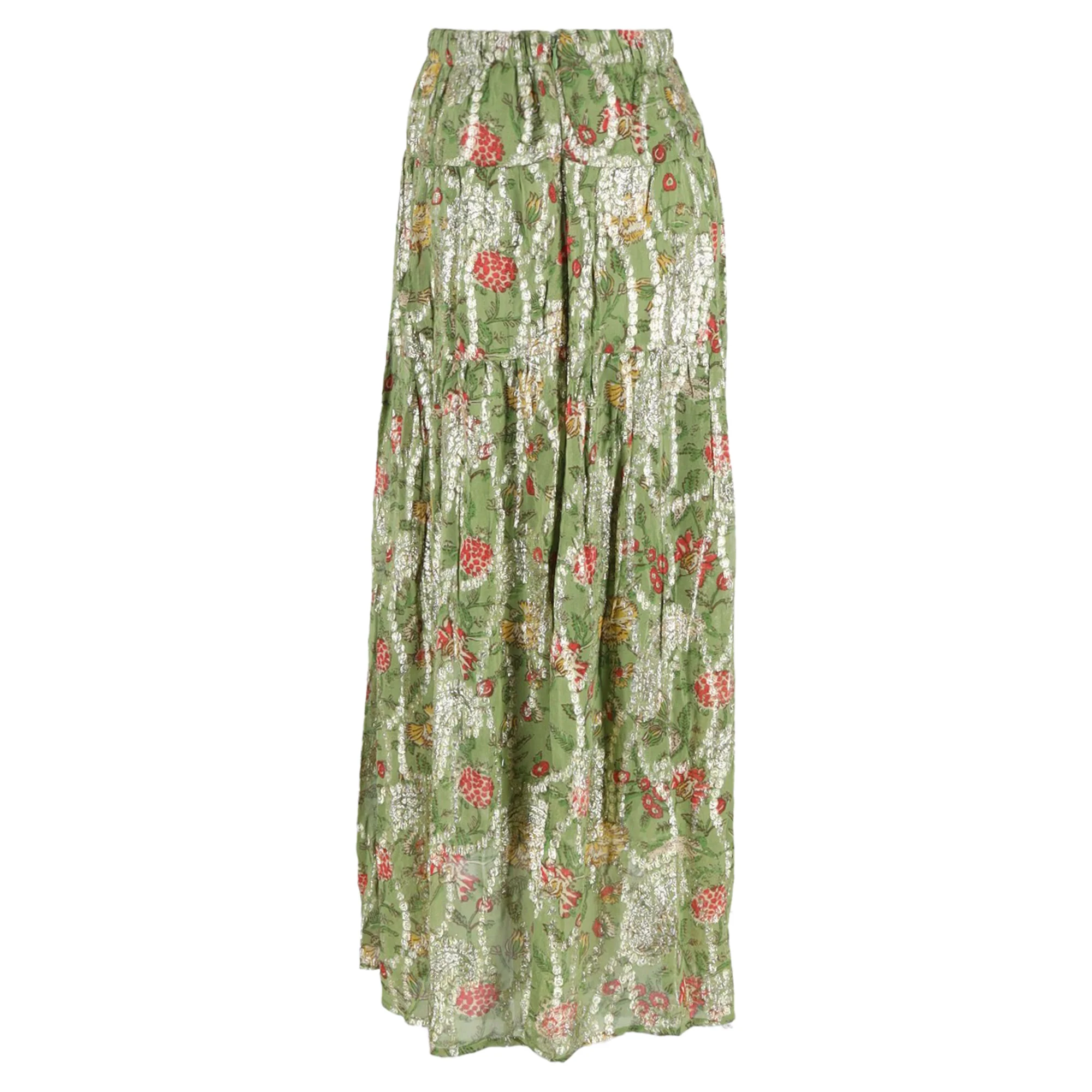 Ba&Sh Raya Floral Printed Midi Skirt in Multicolor Viscose