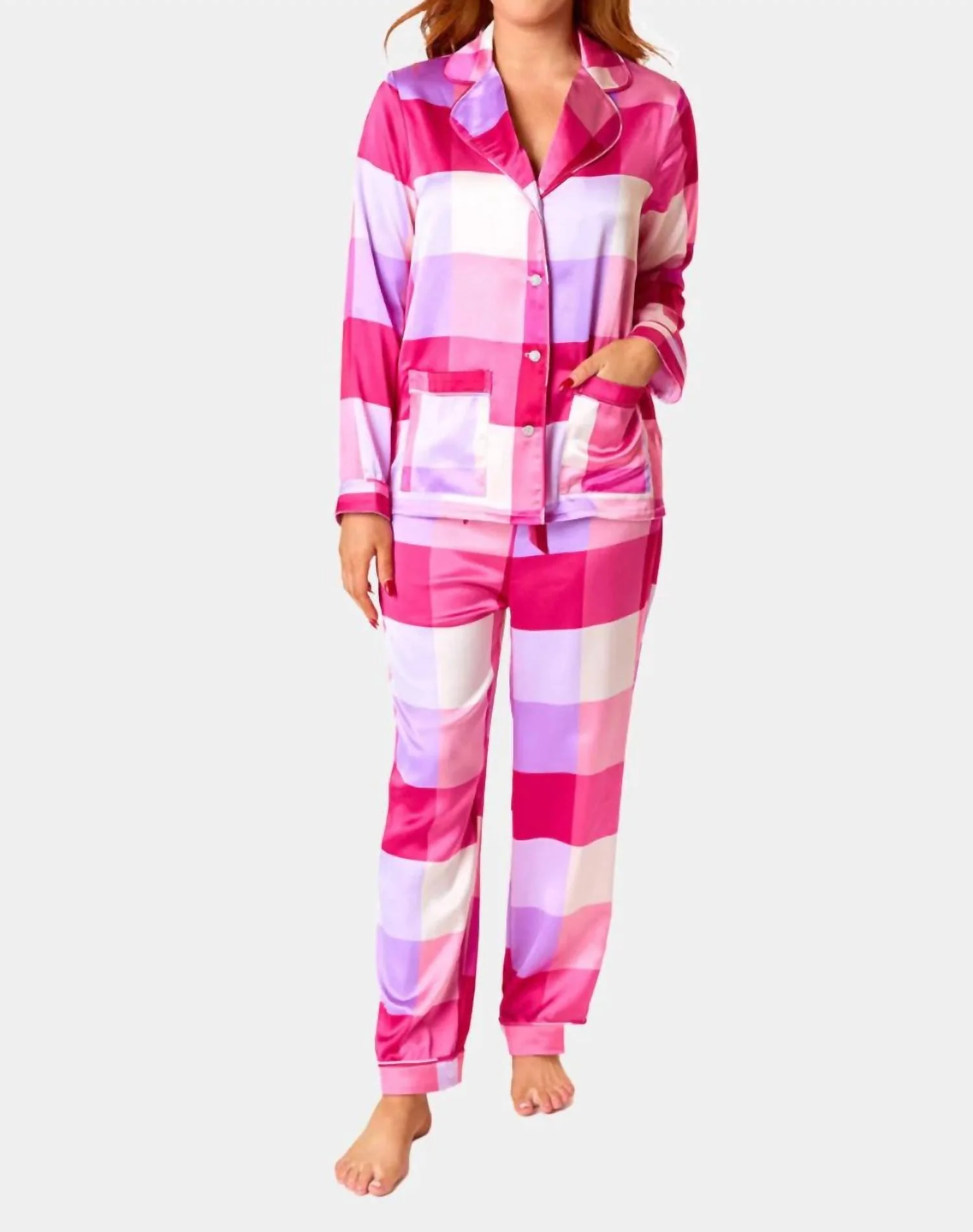 Ripley Pajama Pants In Pink Plaid