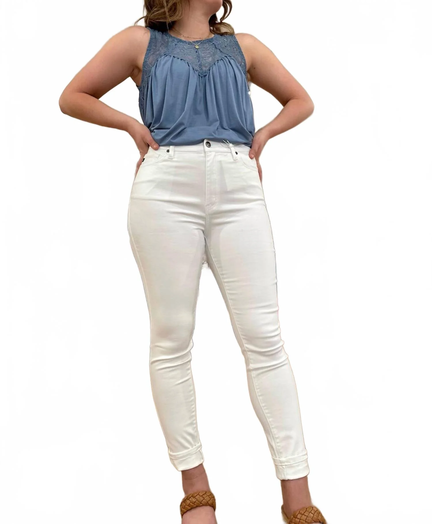 High Rise Super Skinny Jeans In White