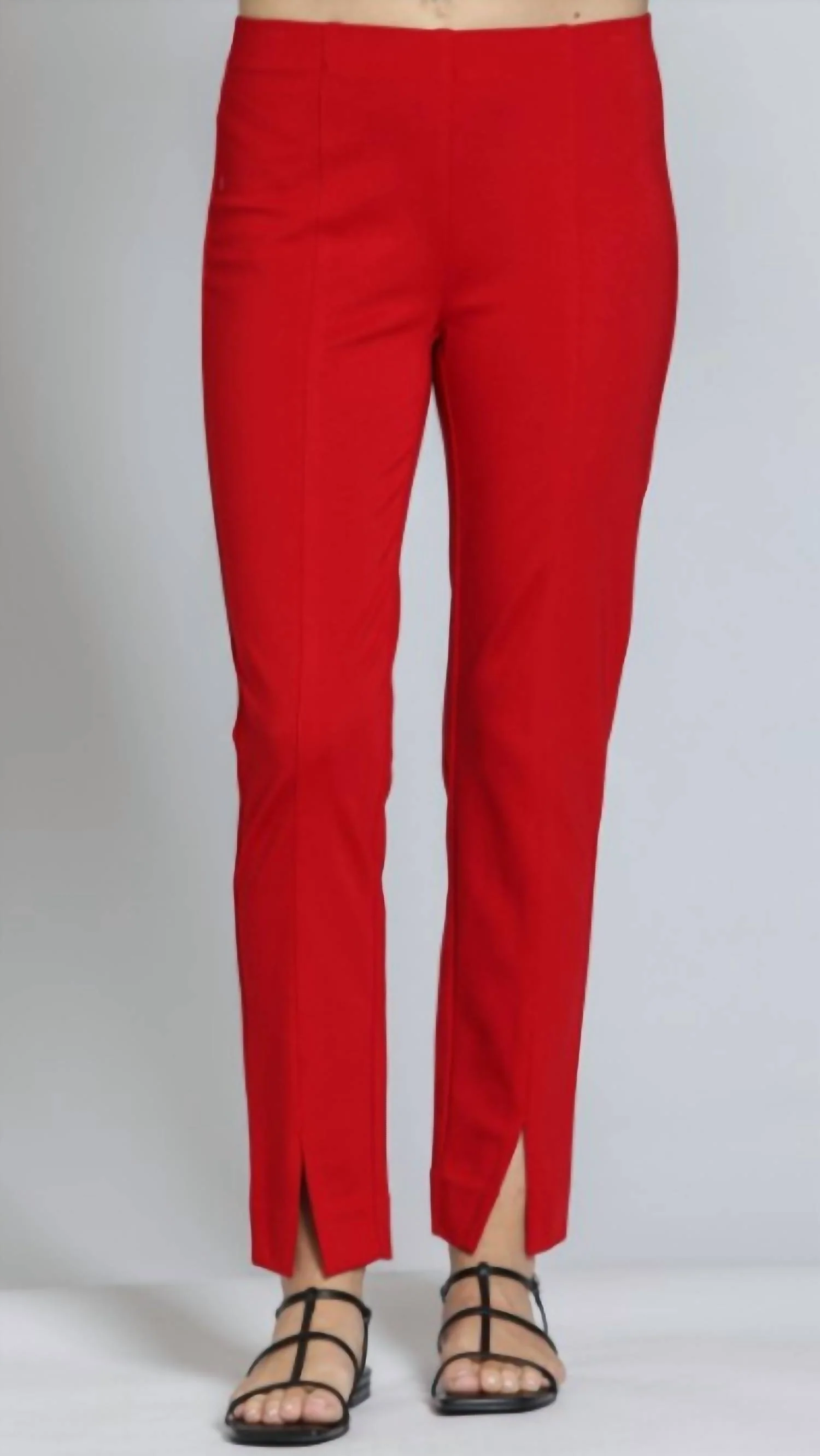 E2A - Pull-On Ponte Pant W/ Split Hem In Red
