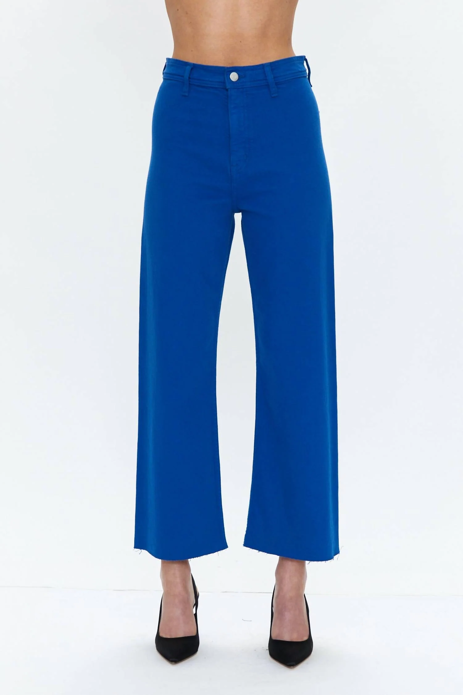 Penny Wide Leg Flare Jeans In Cobalt