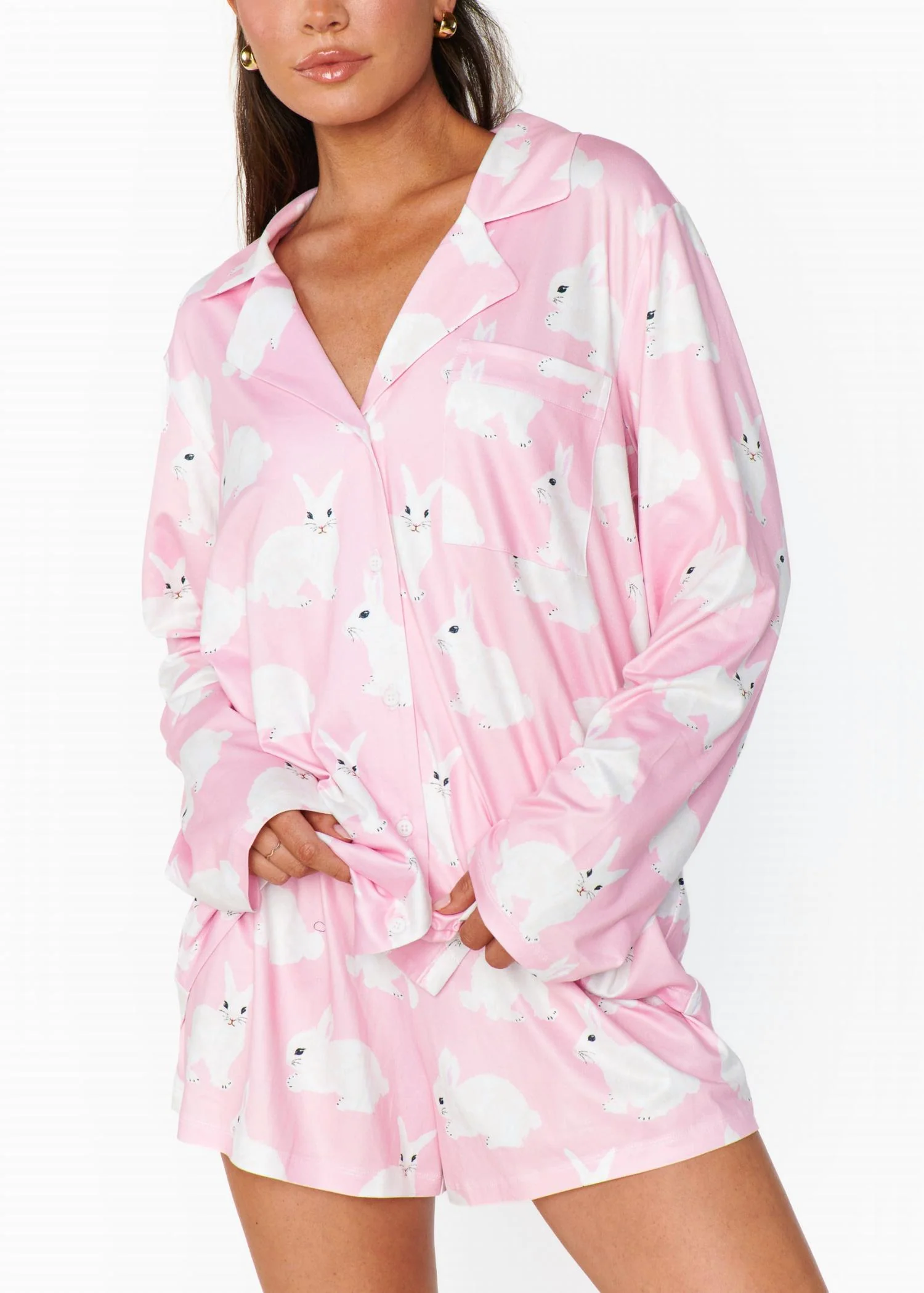 Favorite Pajama Set In Pink Bunnies