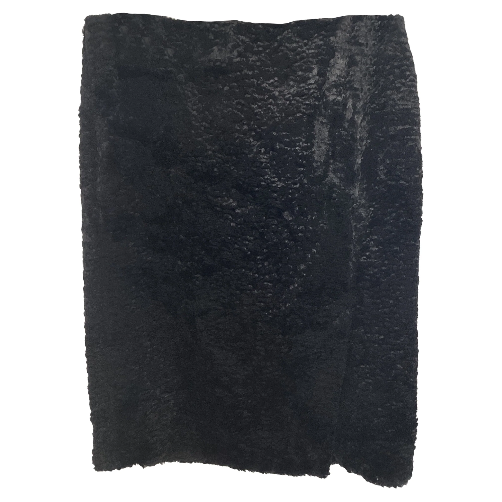 Acne Studios Faux Fur Midi Pencil Skirt in Black Viscose