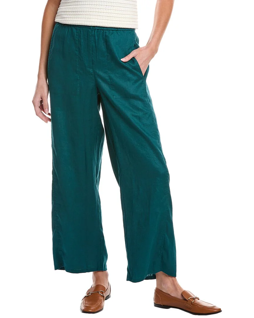 EILEEN FISHER Linen Wide Ankle Pant