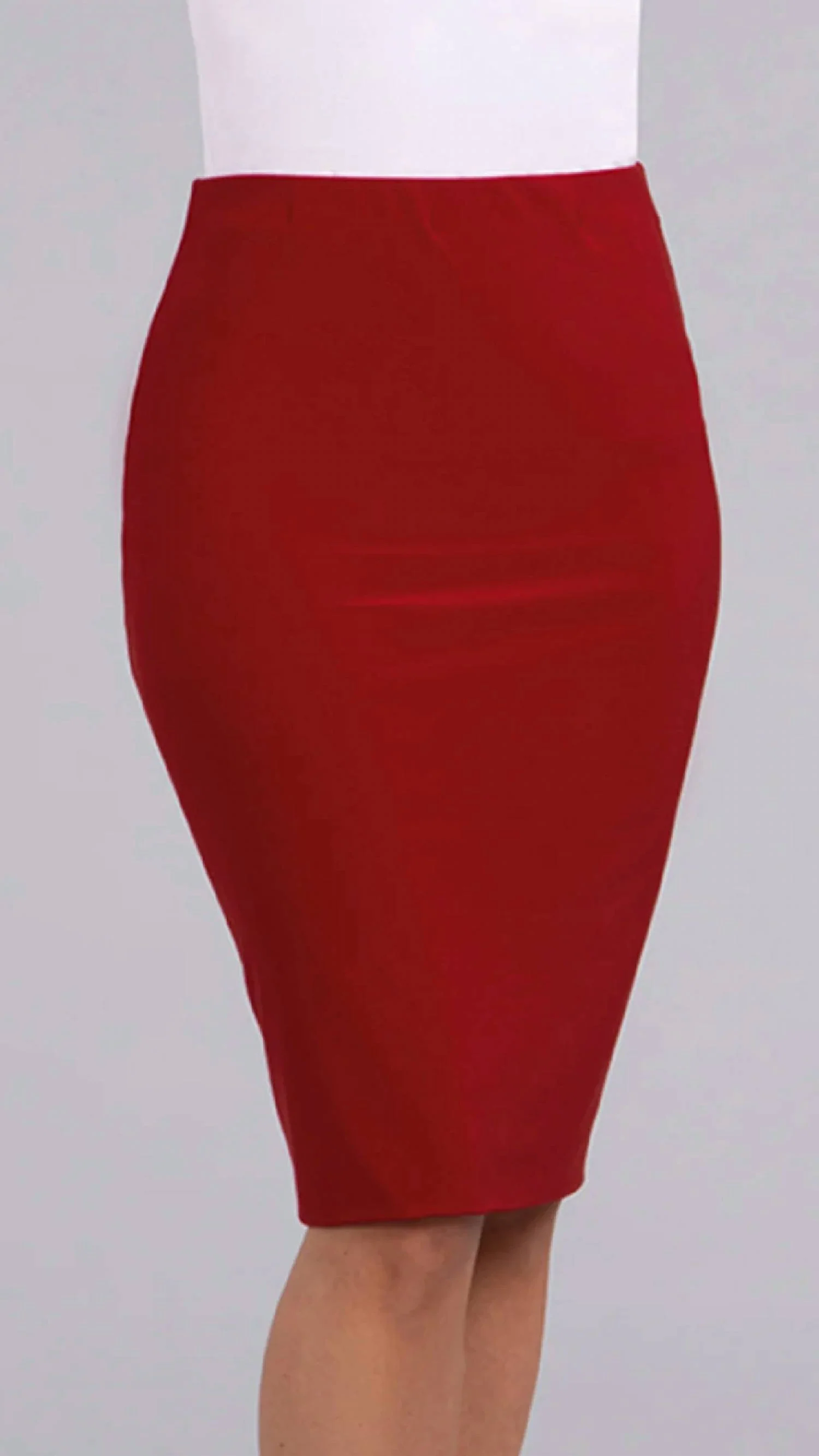 Tube Midi Skirt In Red