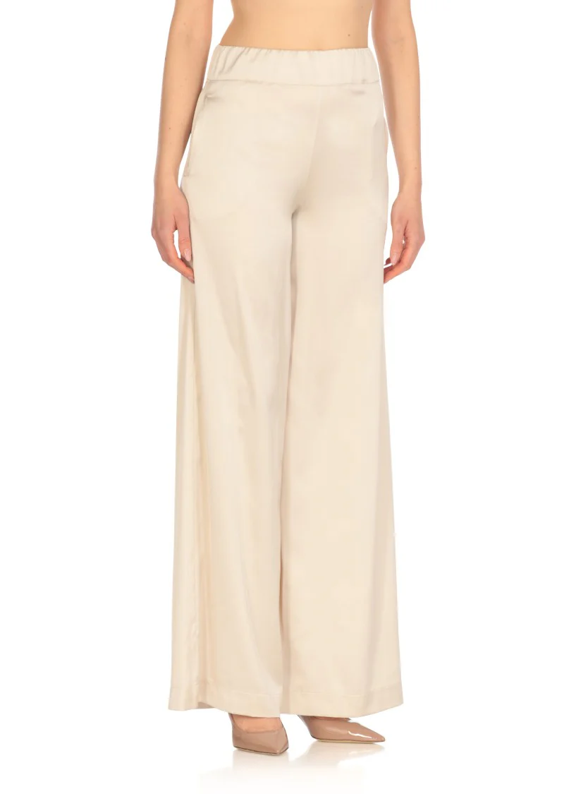 Beige Satin Pants