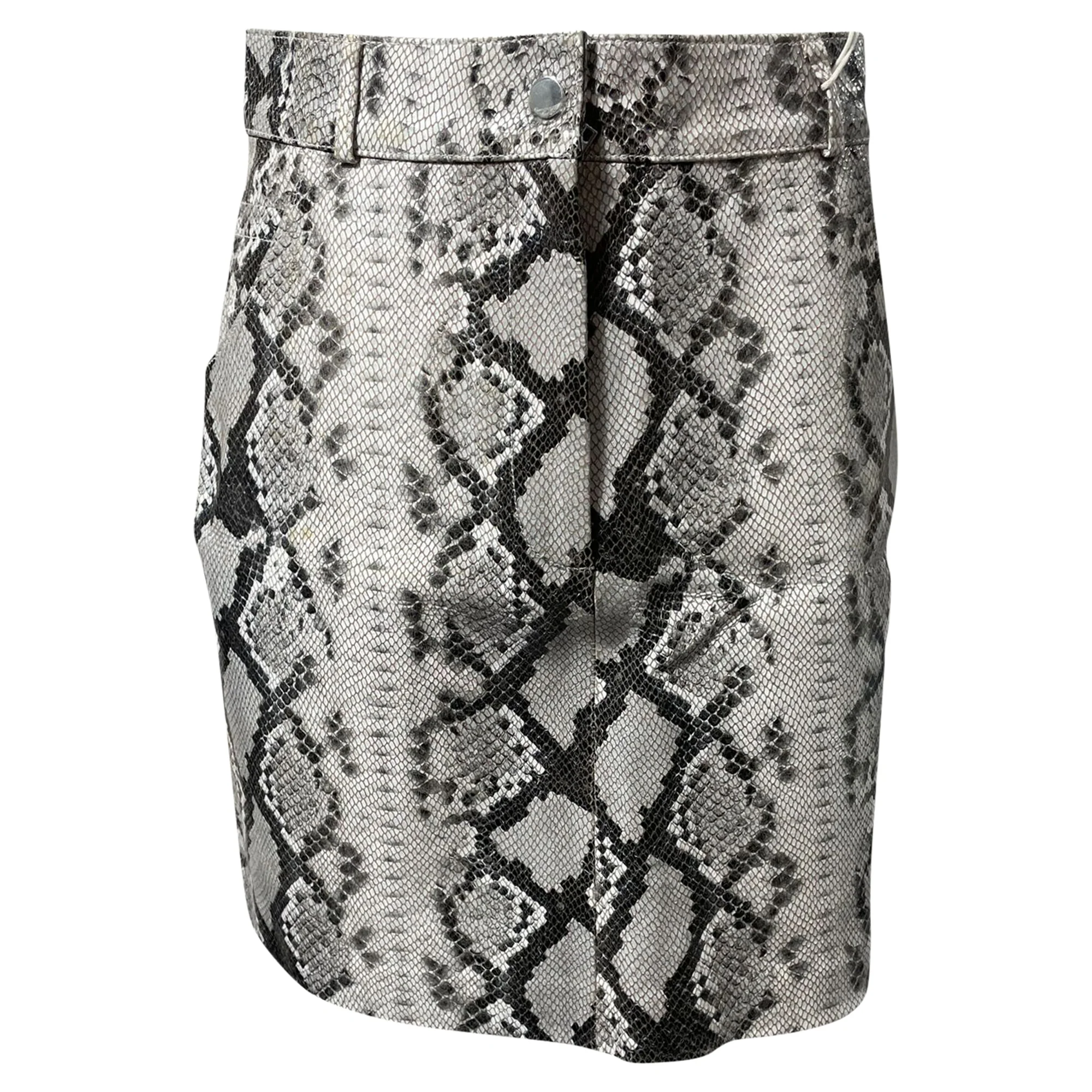Maje Jupita Embossed Mini Skirt in Animal Print Goat Leather