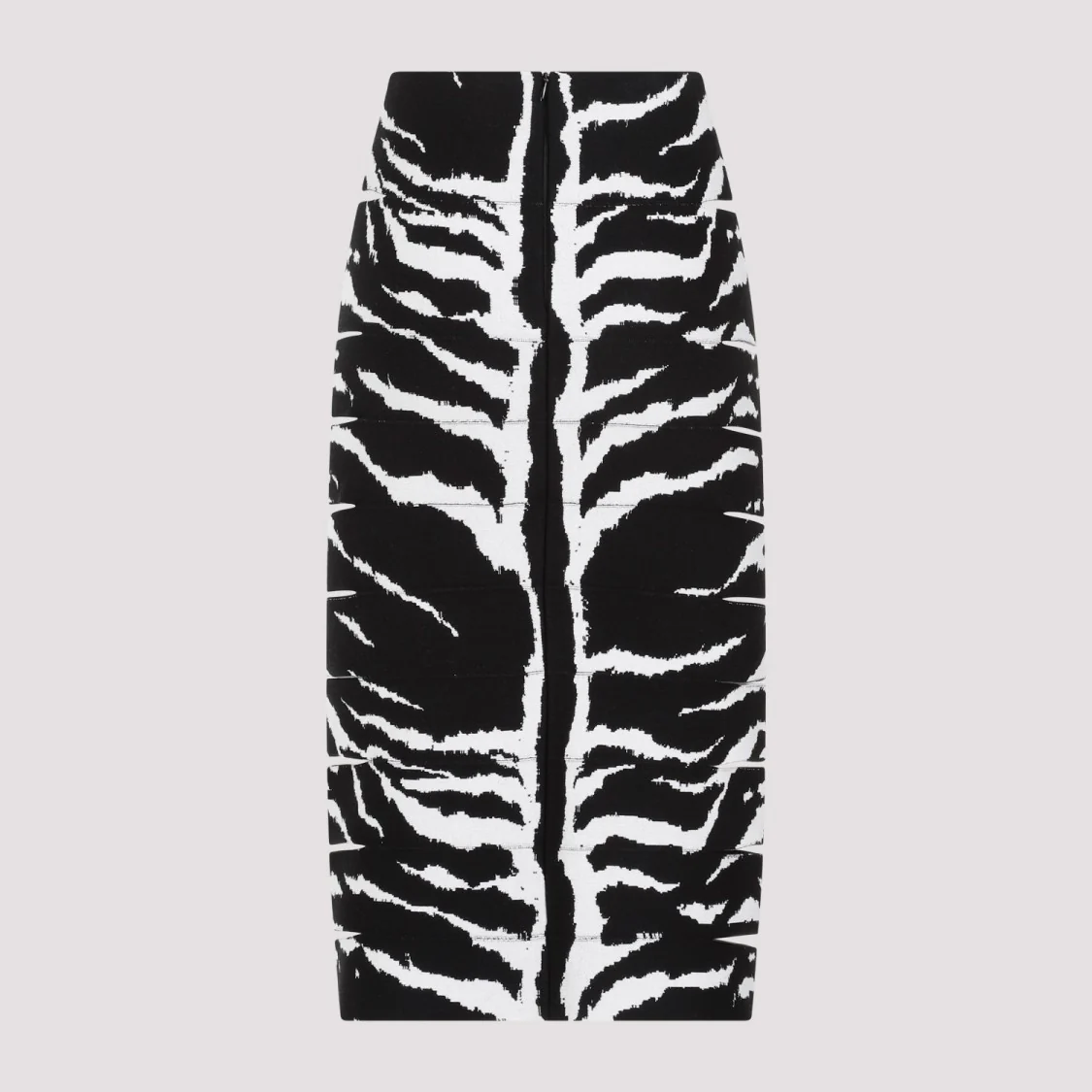 Zebra White And Black Viscose Pencil Skirt