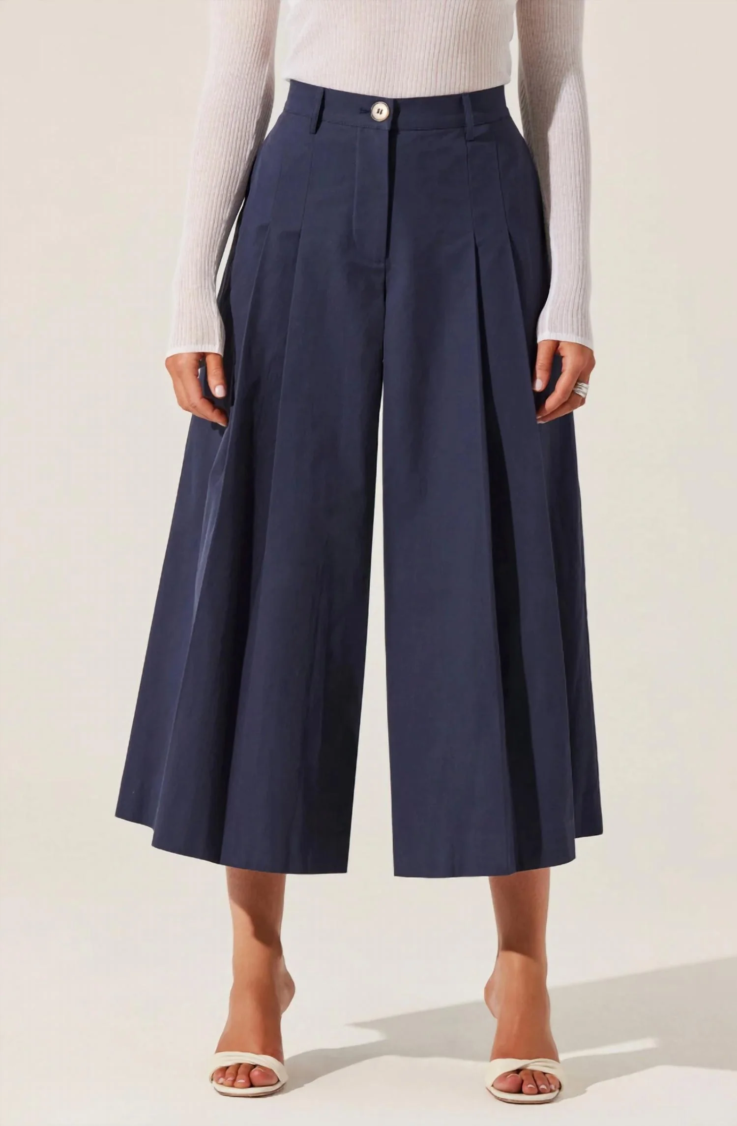 Rowen Wide Leg Pants In Navy