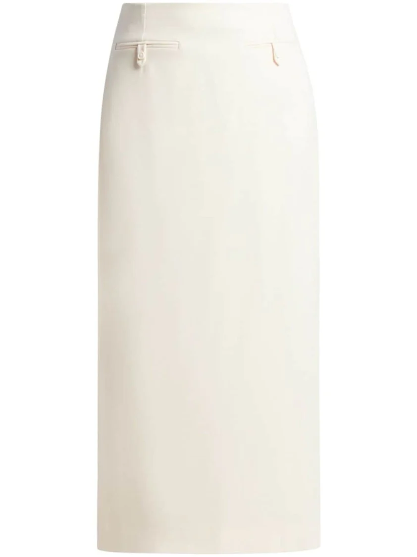 Midi-Length Tailored Skirt