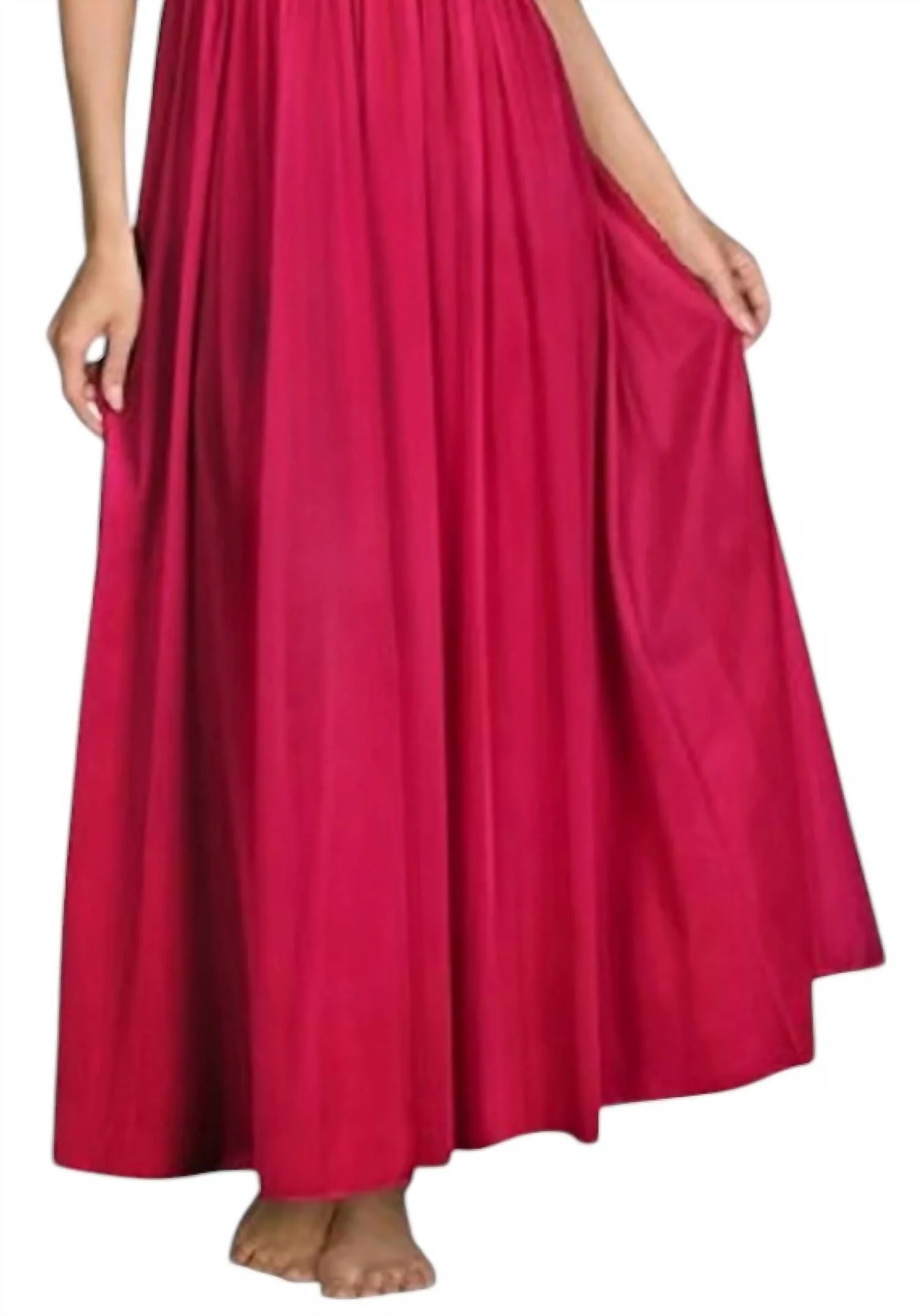 Silhouette 53 Inch Sleeveless Long Gown In Red