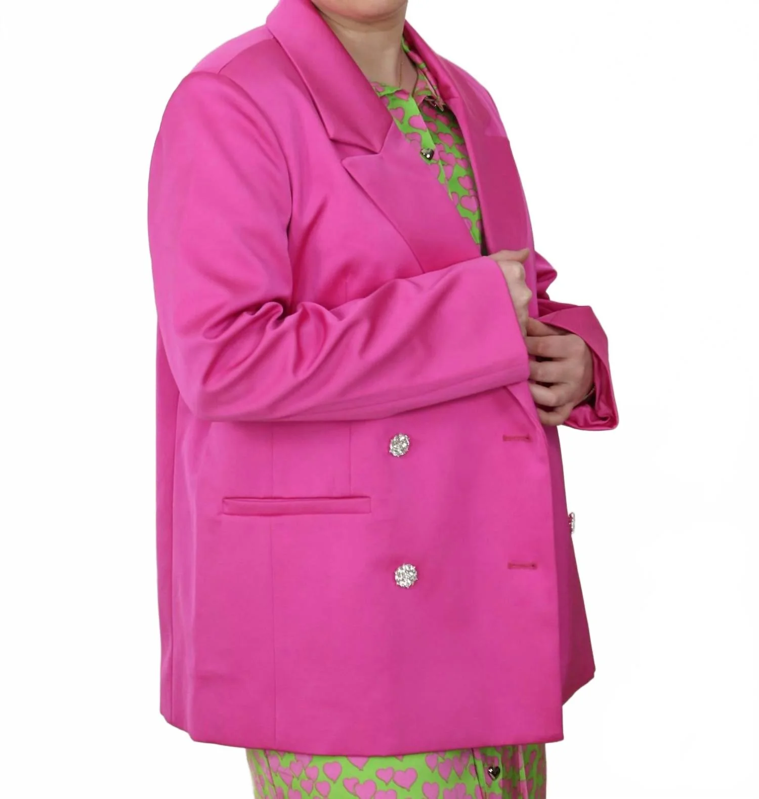 Samy Oversized Blazer In Neon Pink