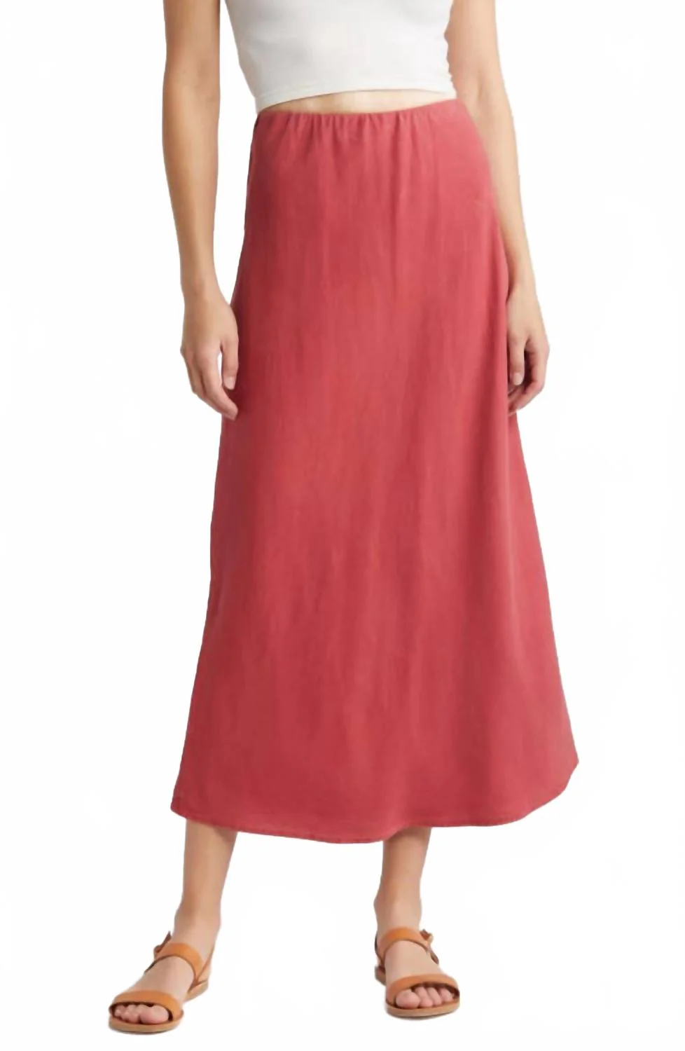 Bias Midi Skirt In Riviera Red