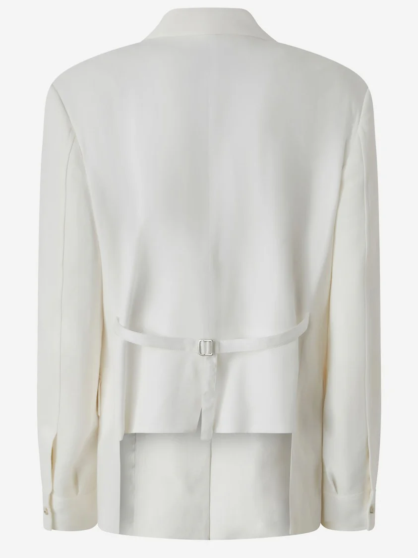 Viscose And Linen Single-Breasted Jacket