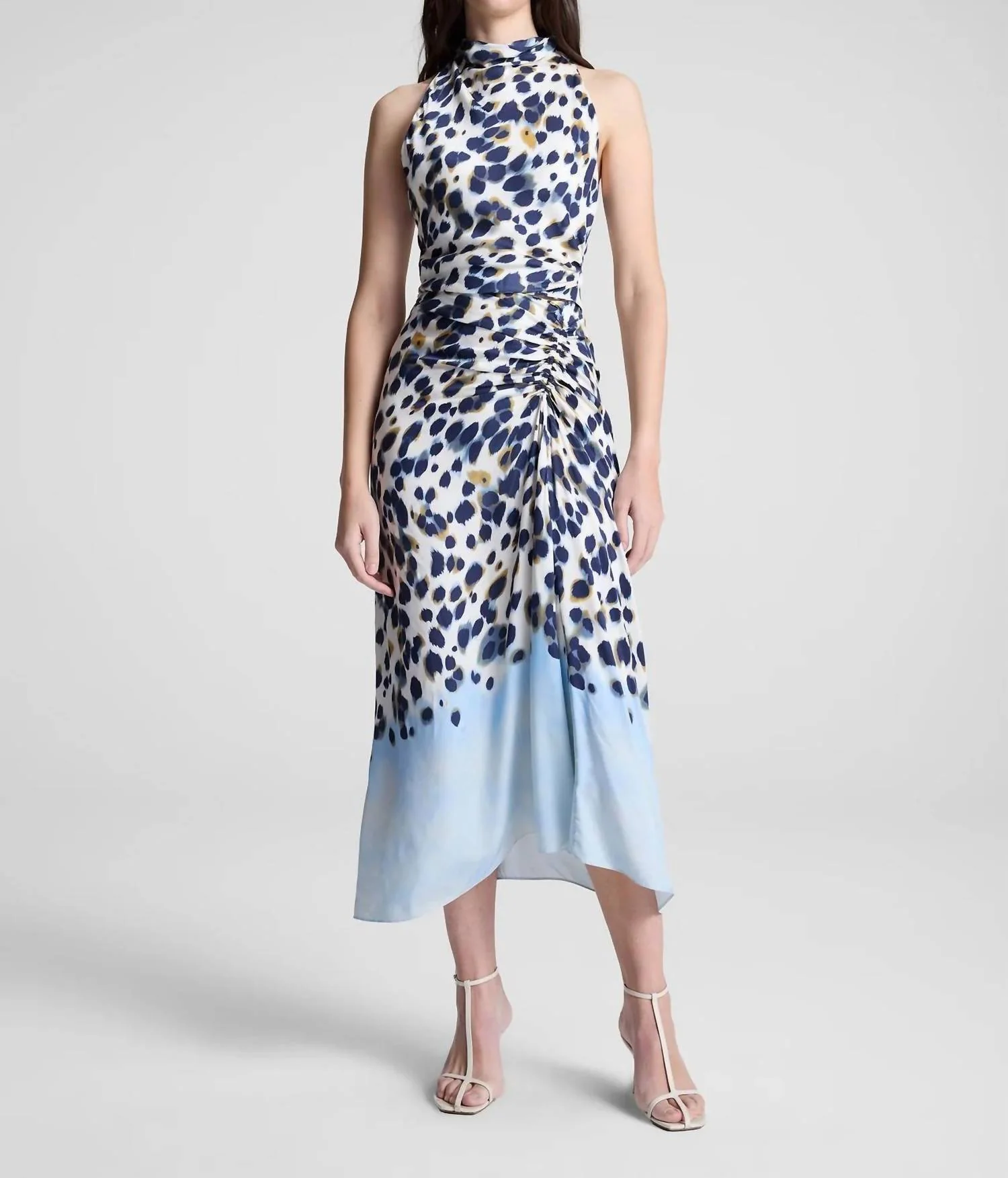 Grace Printed Midi Skirt In Navy/light Blue