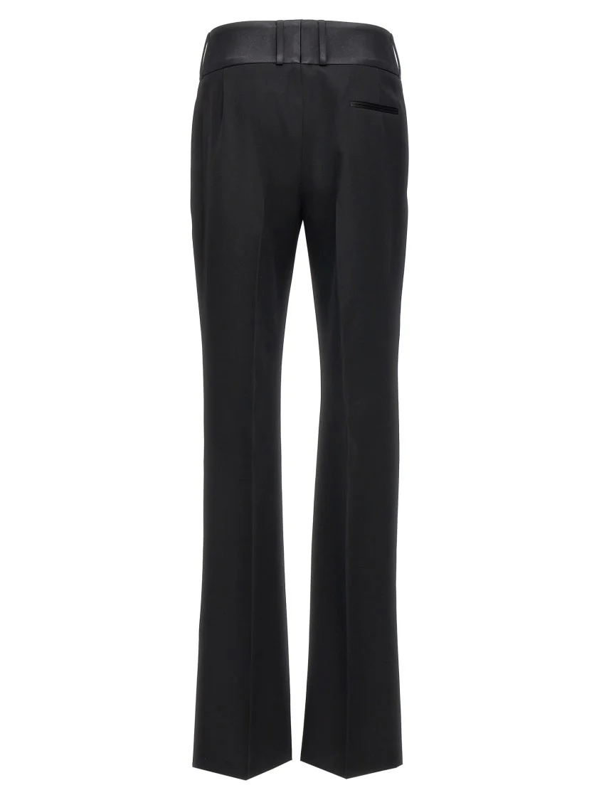 Virgin Wool Tuxedo Pants With Satin Waistband