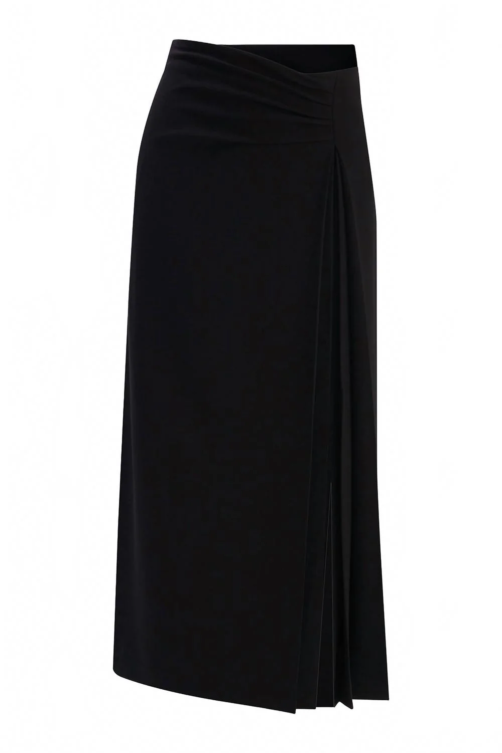 Women's Ruched Pleated Side Skirt In Black