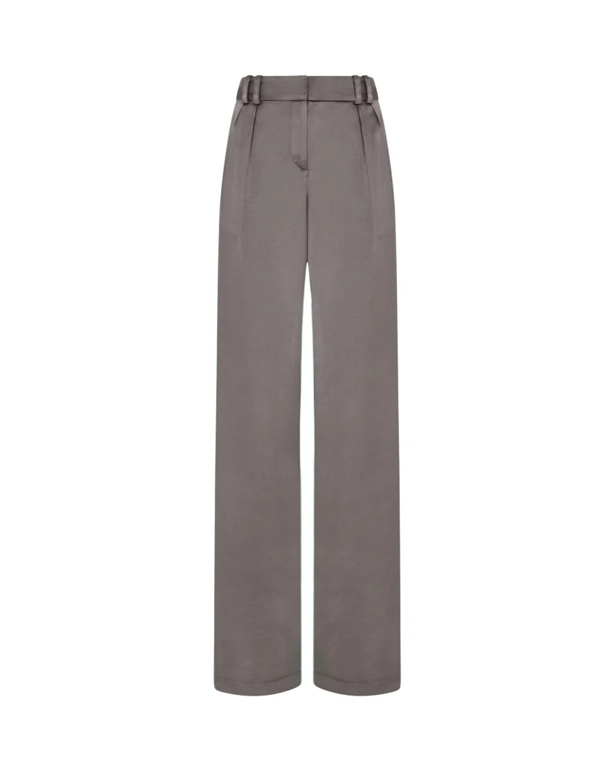 Satin Boyfriend Trouser '25 - Charcoal