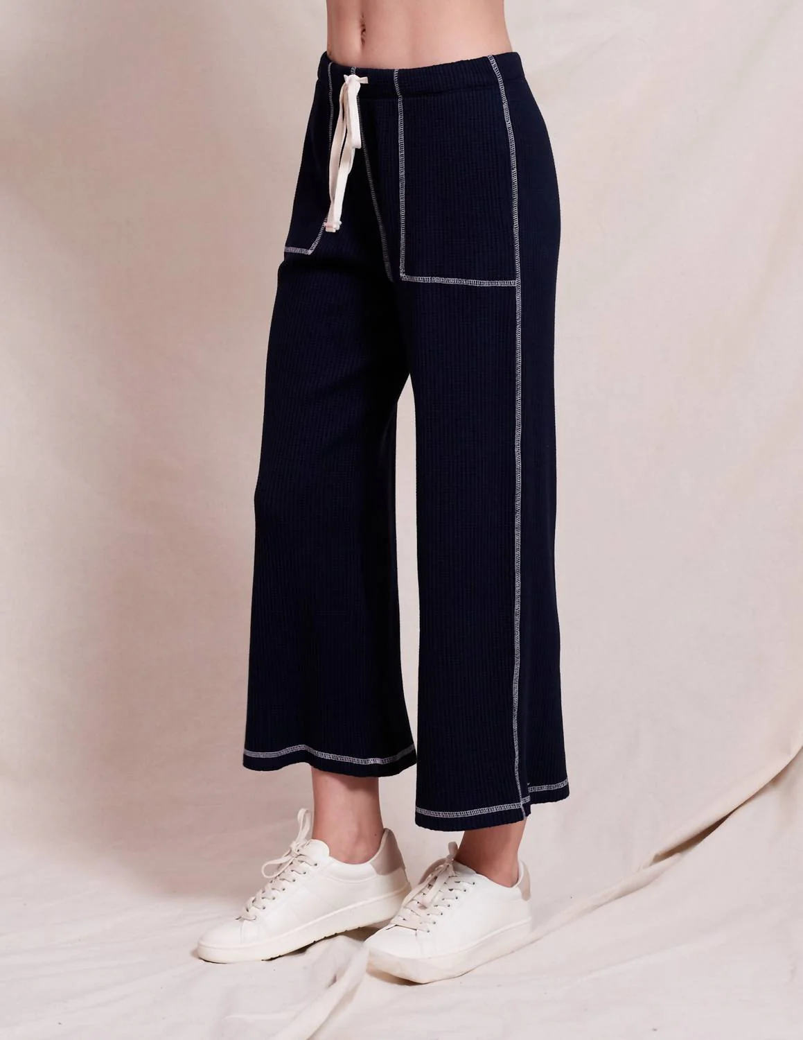 Contrast Stitch Pant In Deep Navy
