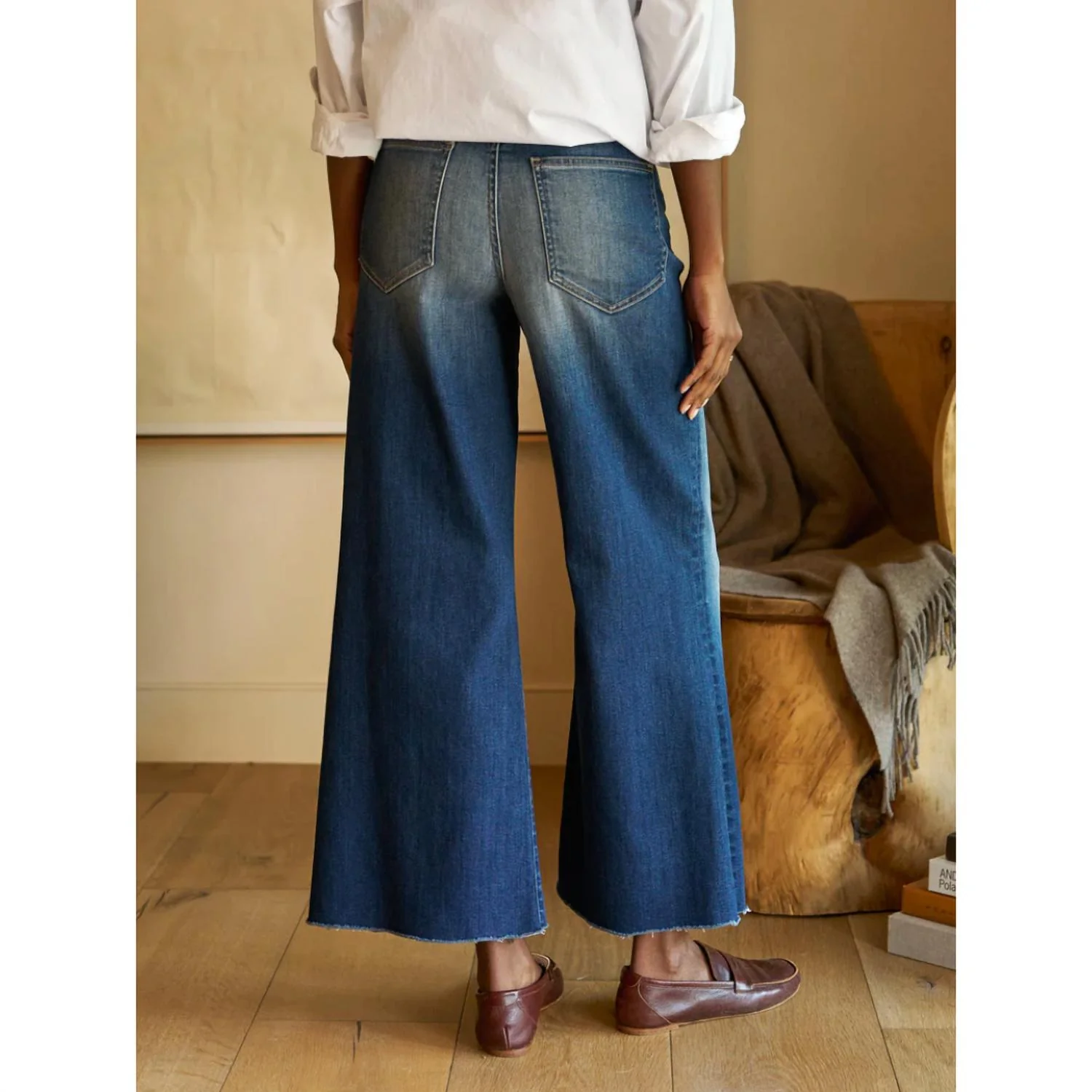 Galway Wide Leg Denim In Blue Wash
