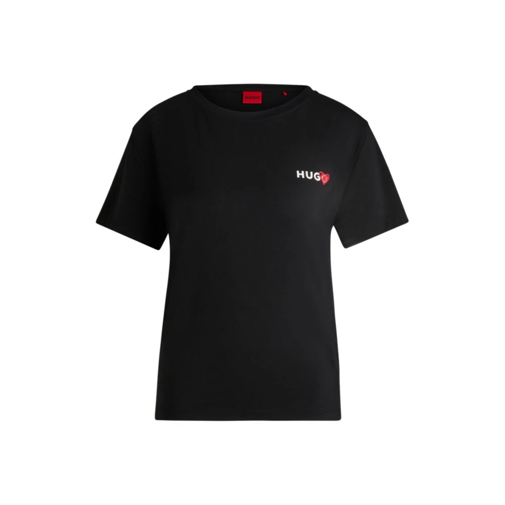 Modal-blend pajama T-shirt with seasonal logo print