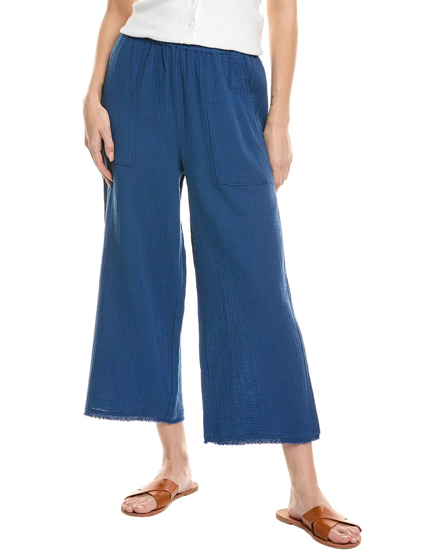 Johnny Was Gauze Pull-On Wide Leg Pant Sailor