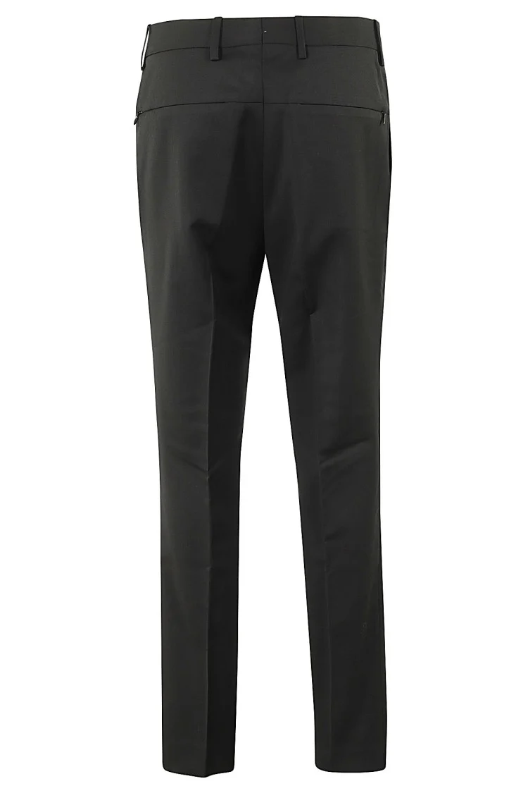 Cigarette-Style Slim Pants With Modern Zipper Detail