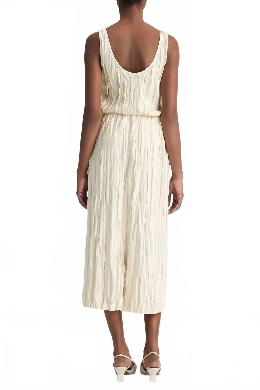 Crushed Satin Bias Skirt In Pale Ivory