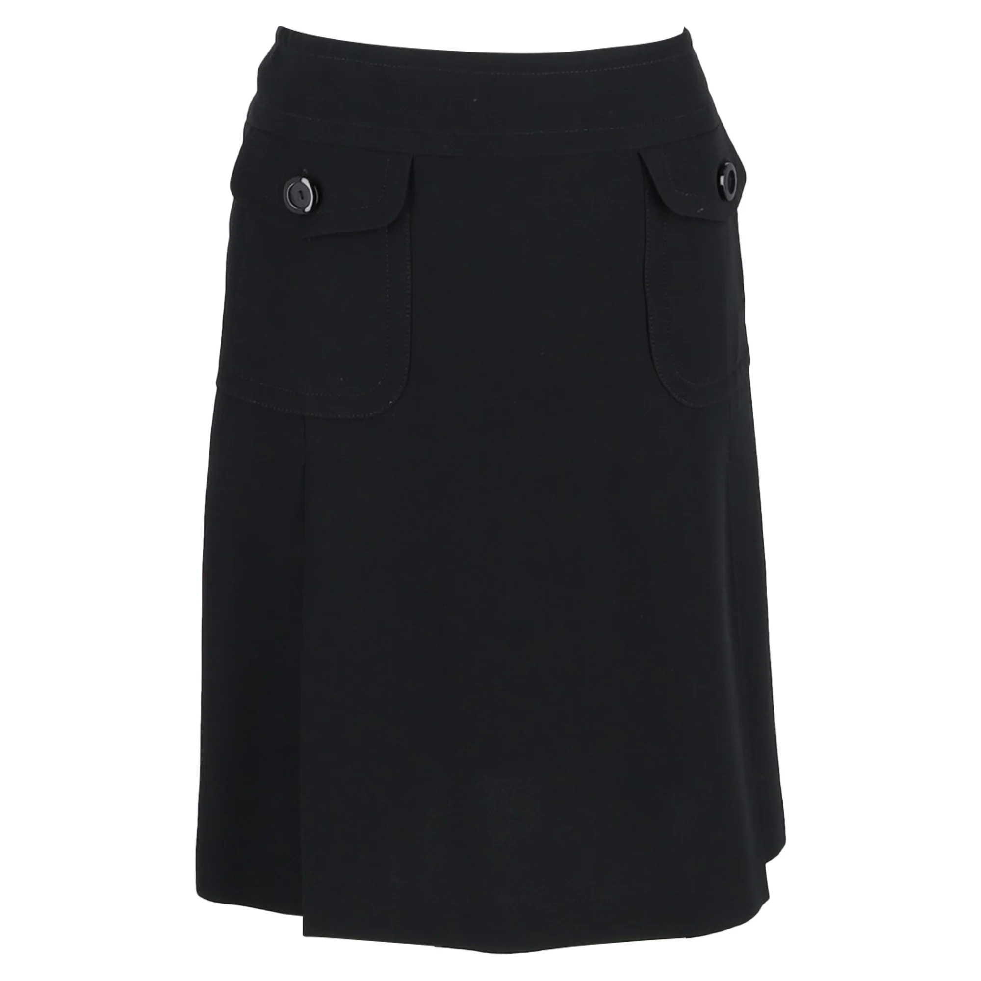 Max Mara Knee Length Skirt in Black Polyester