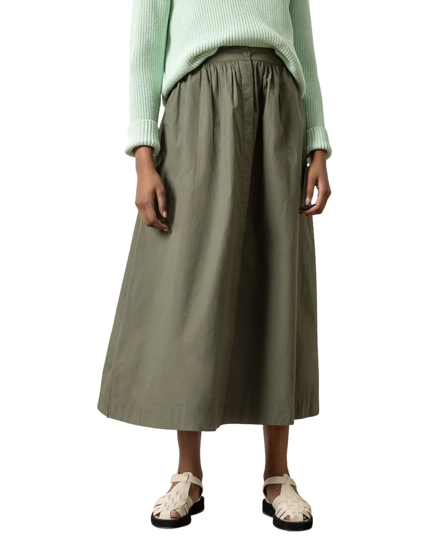 Lilla P Poplin Button Front Skirt
