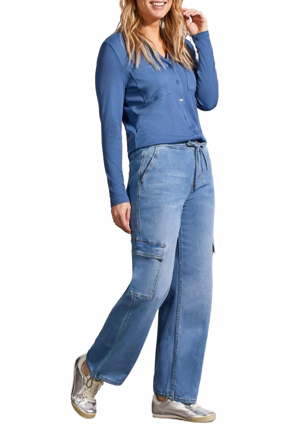 Audrey Cargo Joggers In Blue